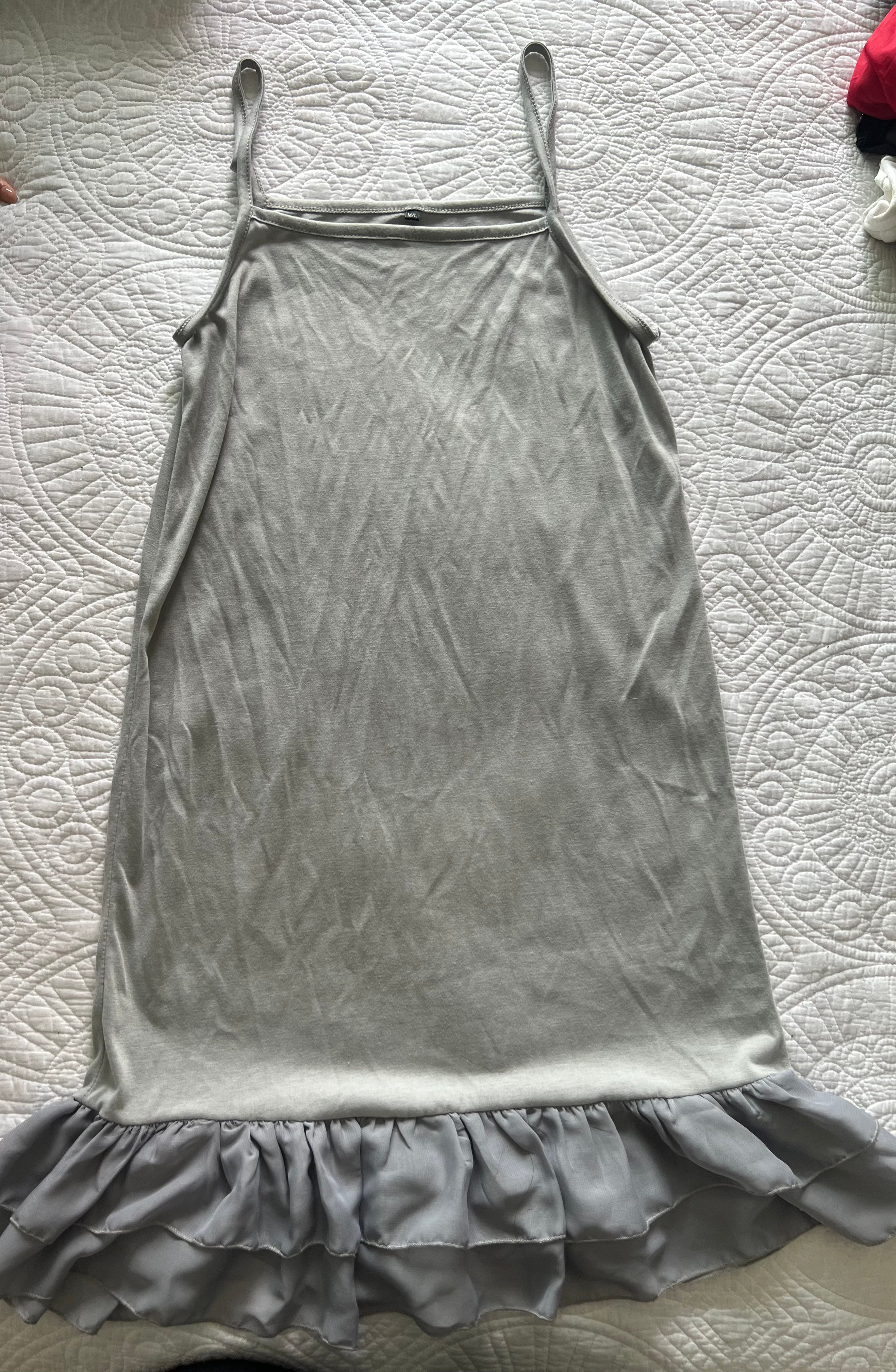 Grey strappy mini dress