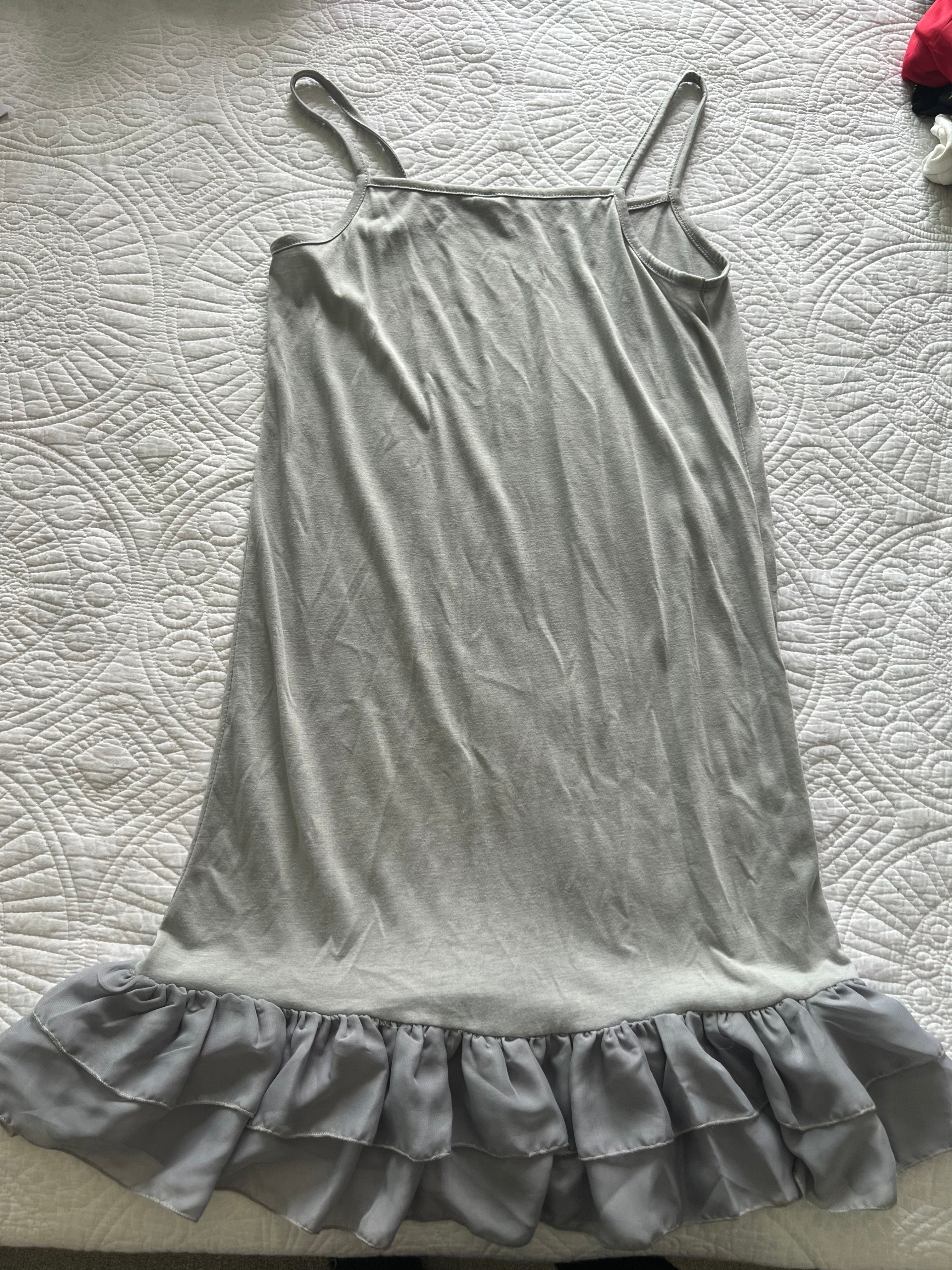 Grey strappy mini dress