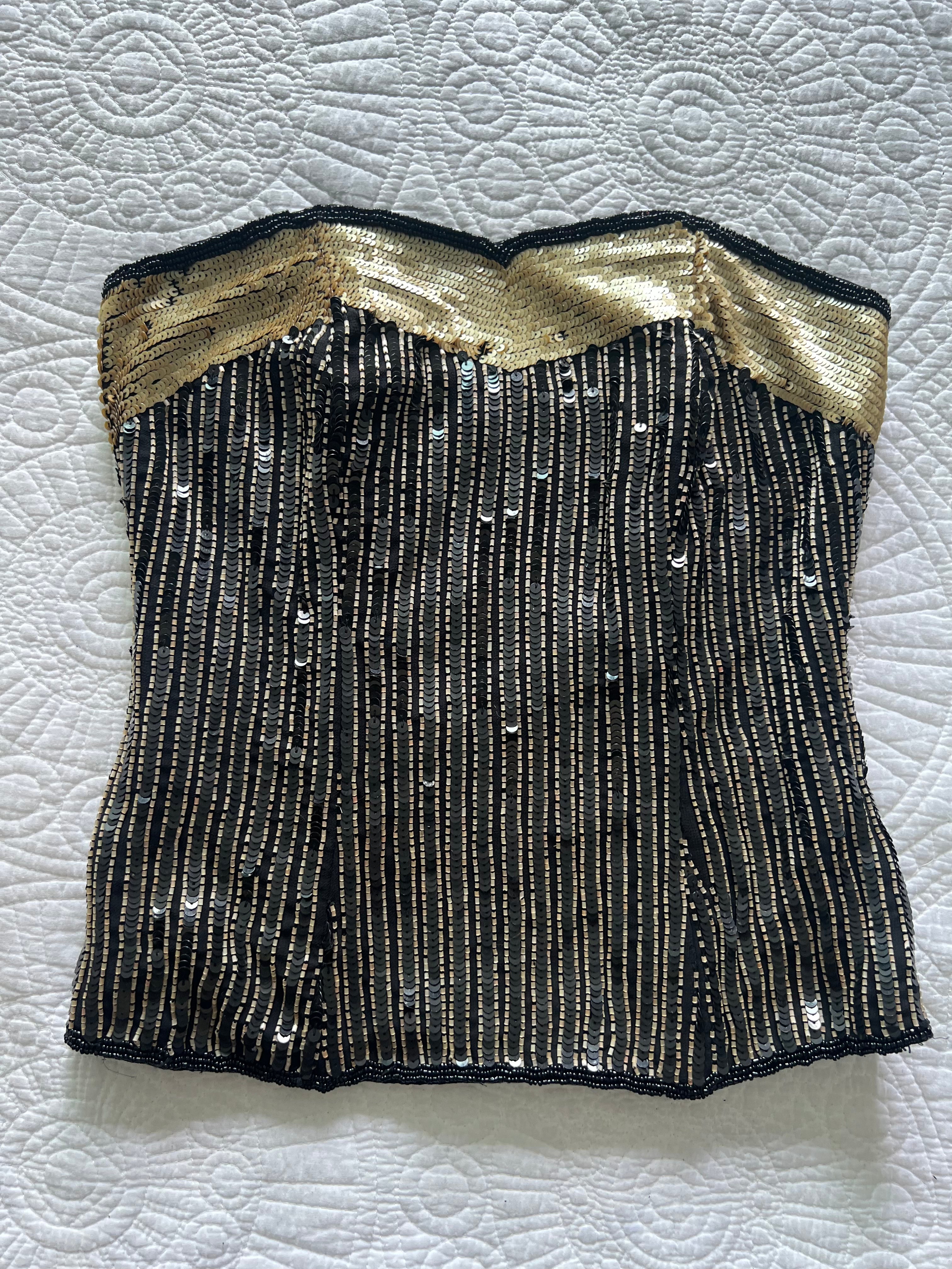 Black embroidery corset top