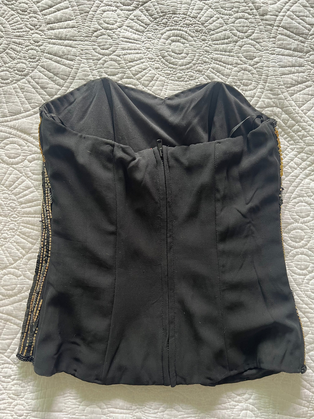 Black embroidery corset top