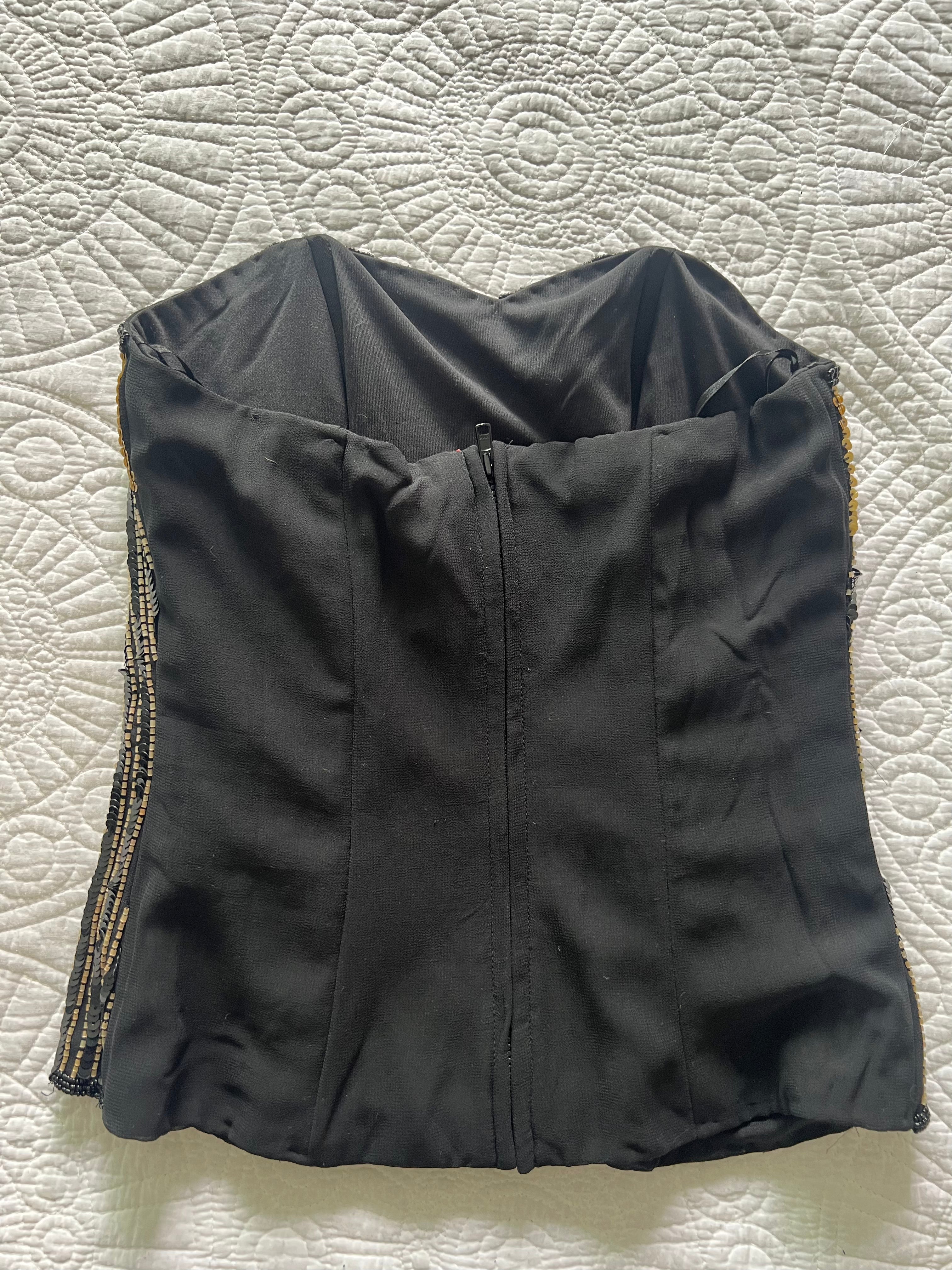 Black embroidery corset top