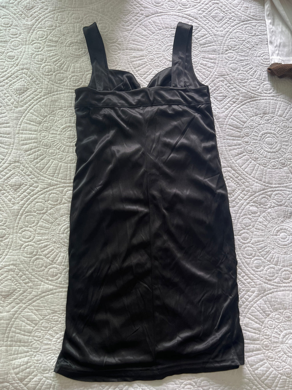 Black mini scrunched dress