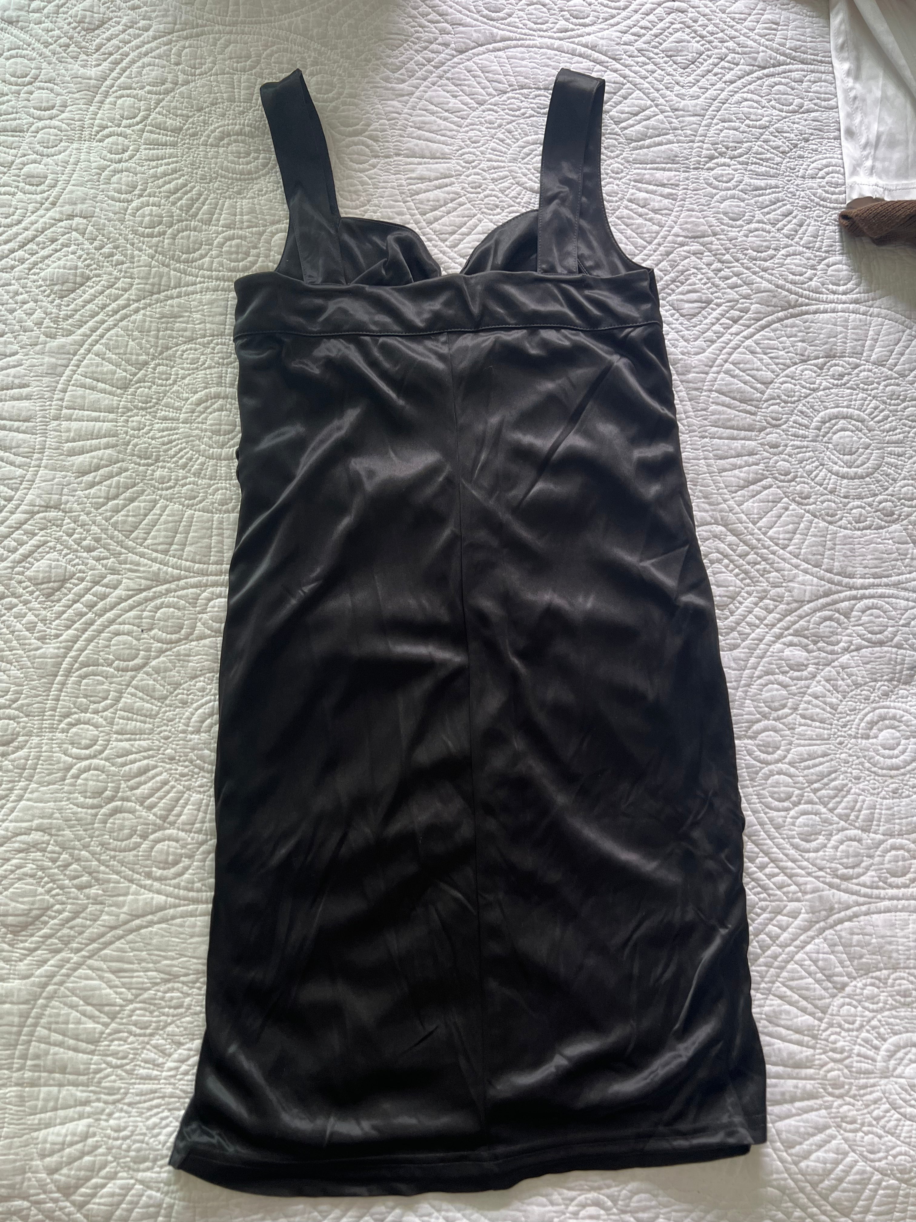 Black mini scrunched dress