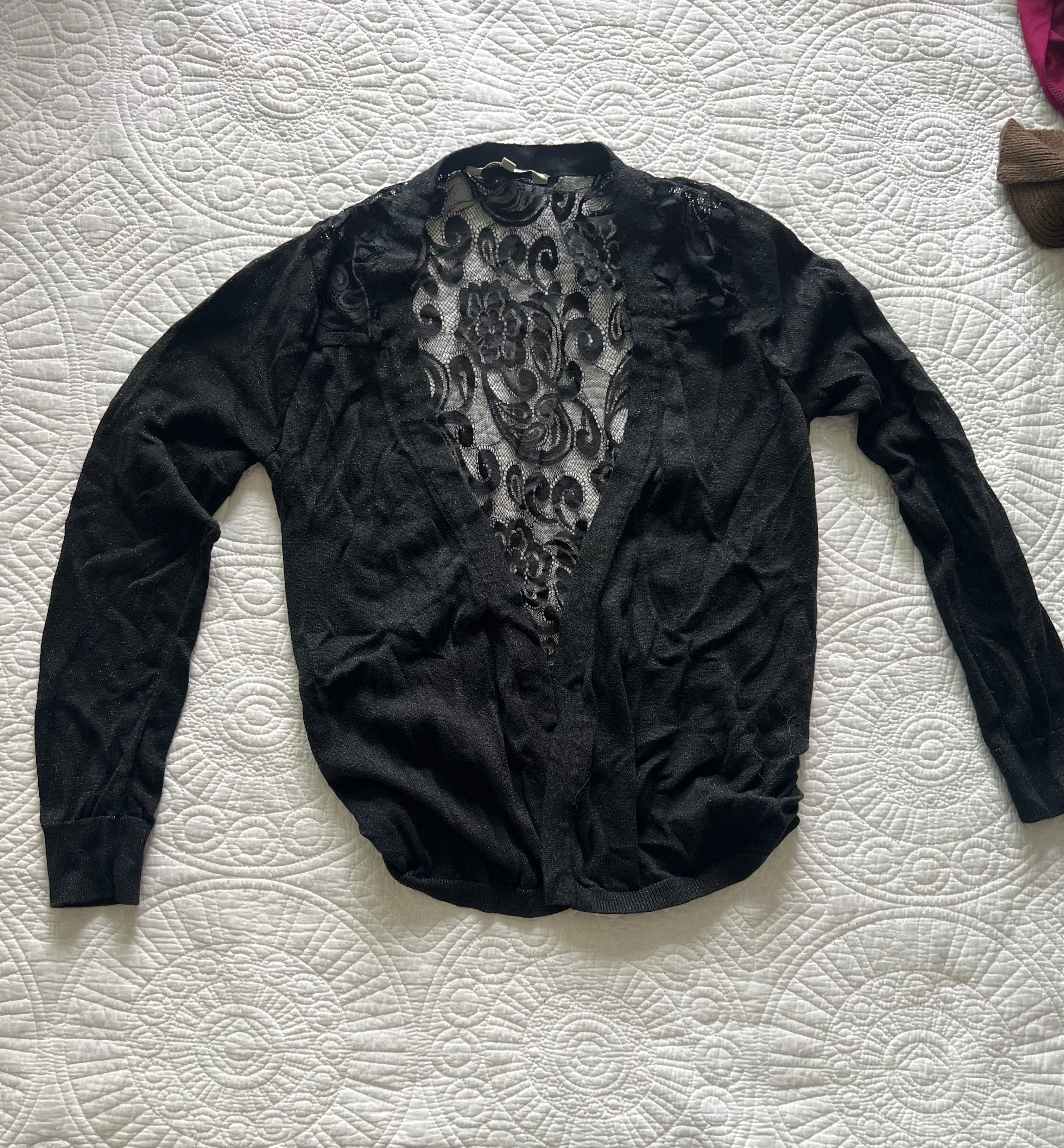 Black lace cardigan