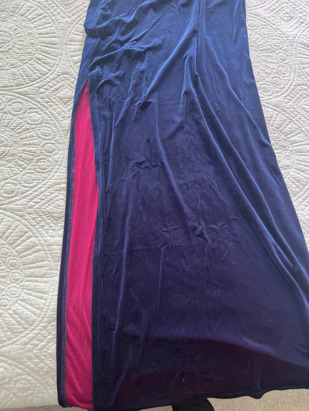 Navy cut out maxi velour dress