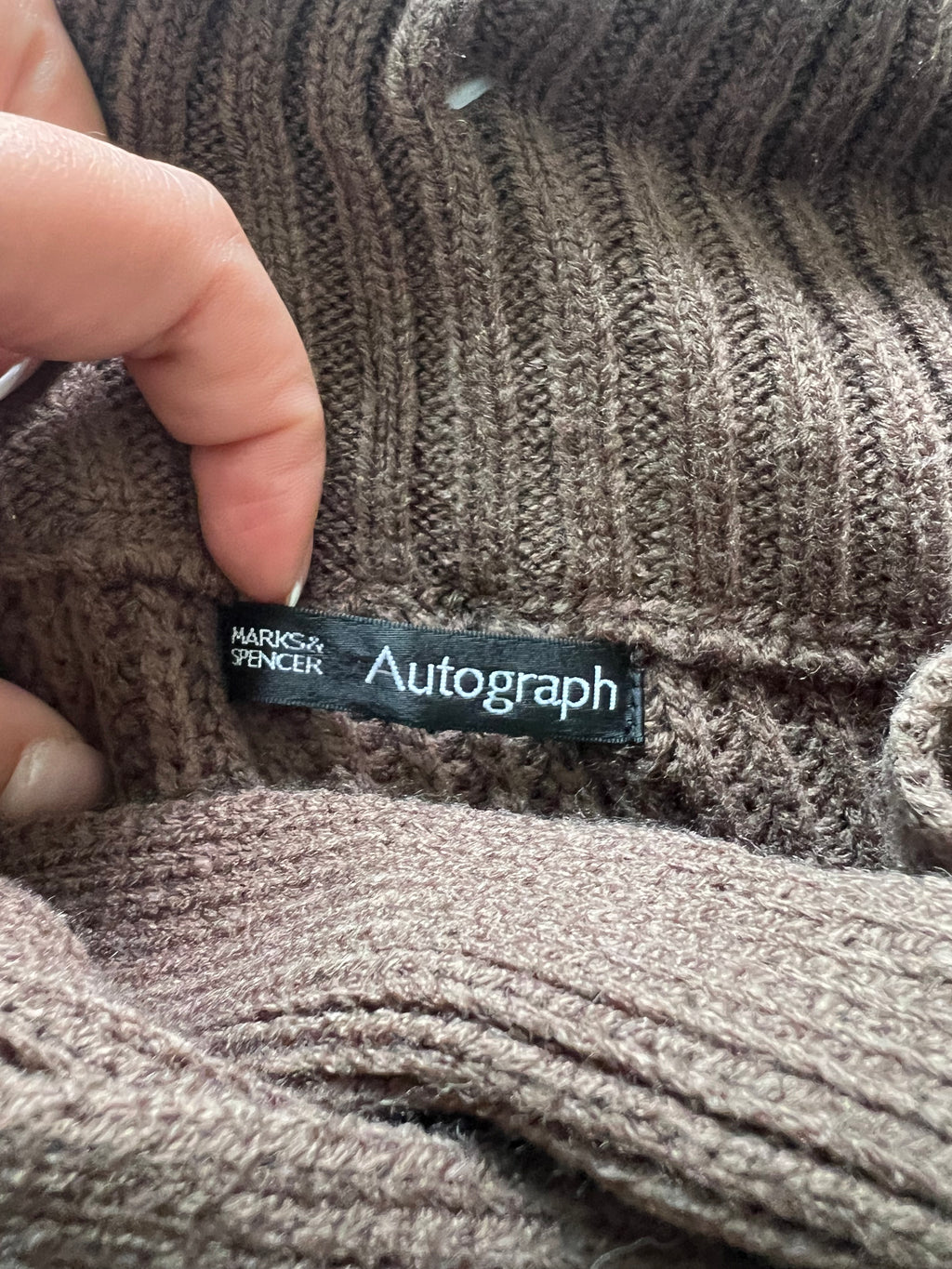 Brown knitted shawl