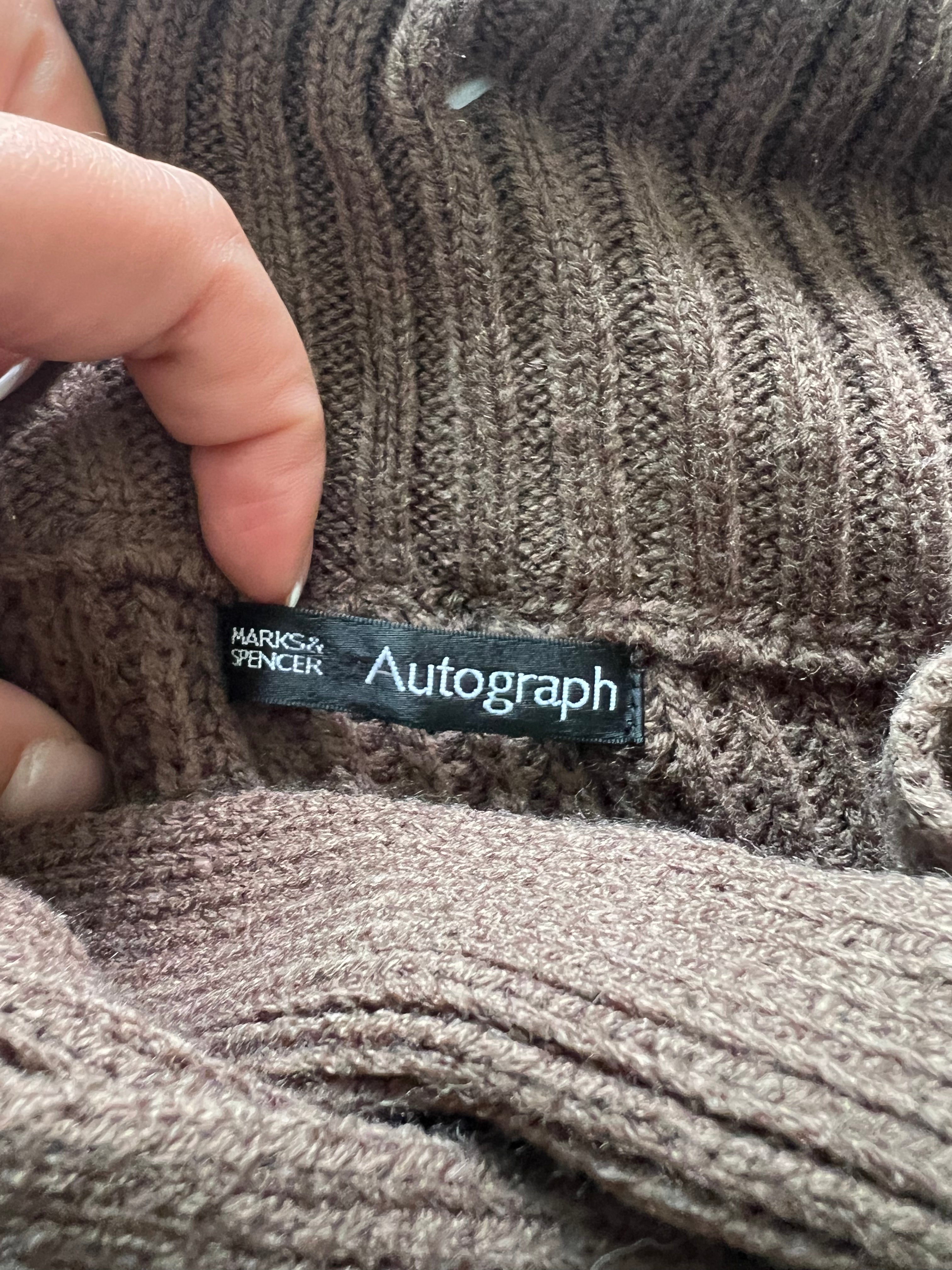 Brown knitted shawl
