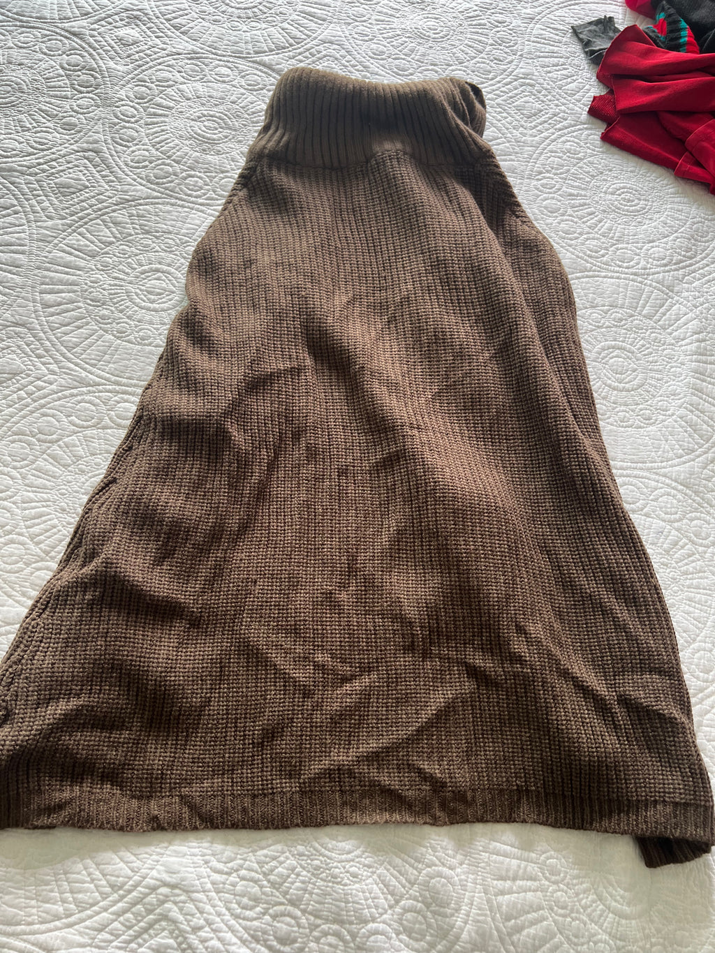 Brown knitted shawl