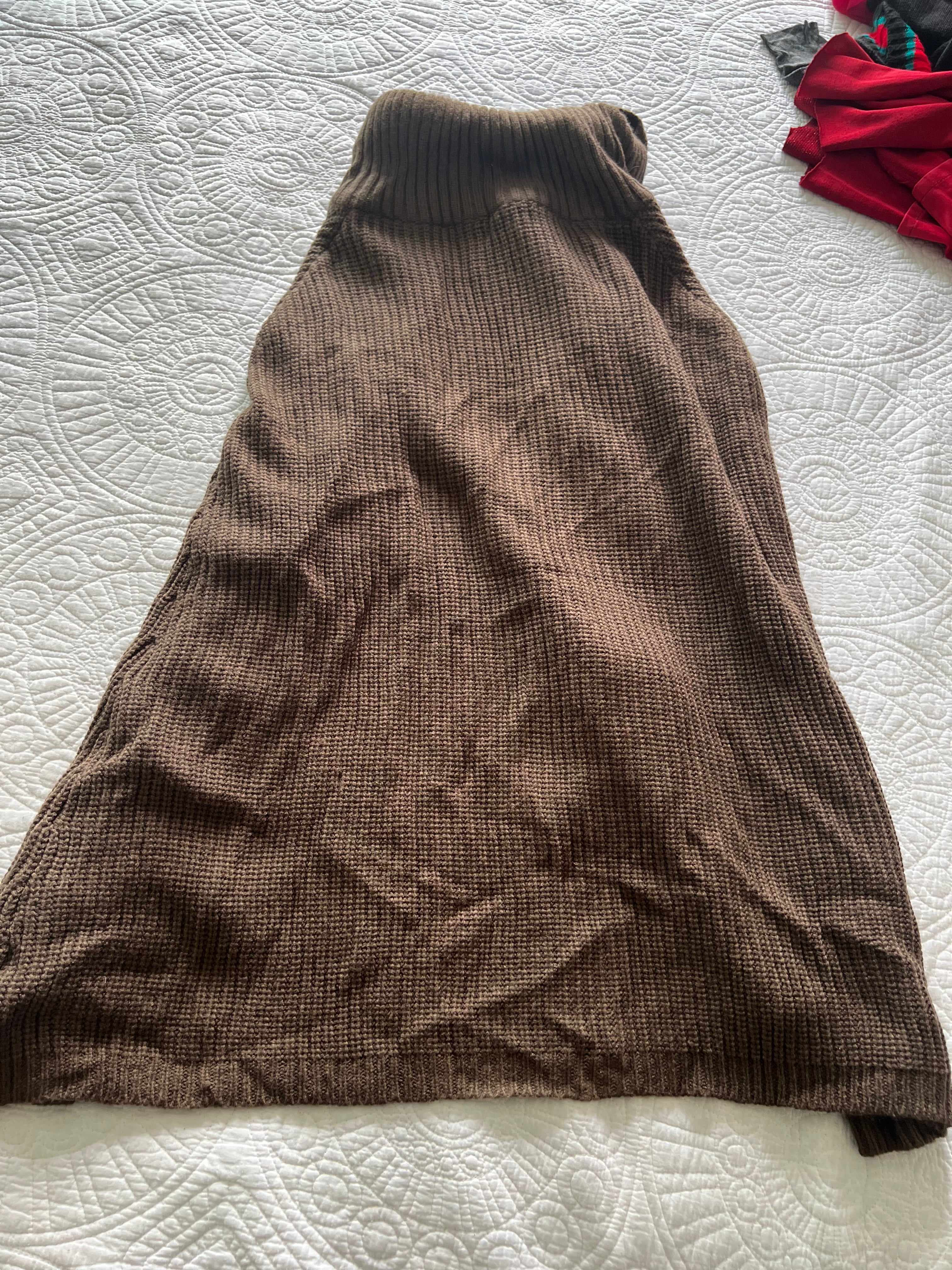 Brown knitted shawl