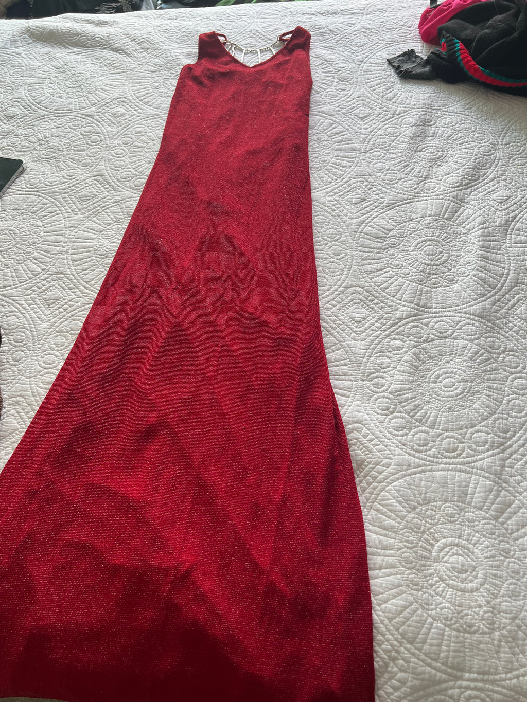 Red maxi dress