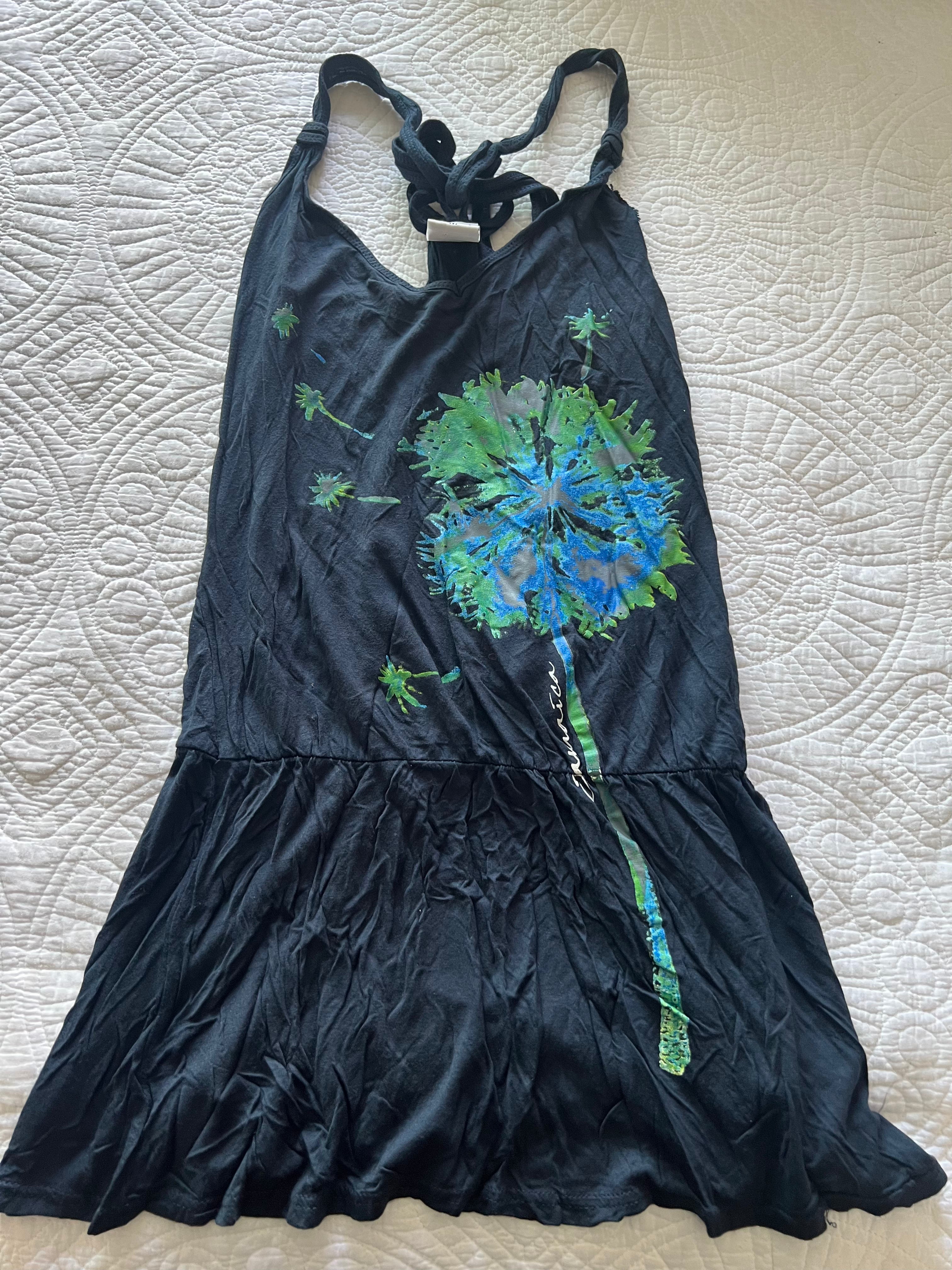 Navy graphic mini dress