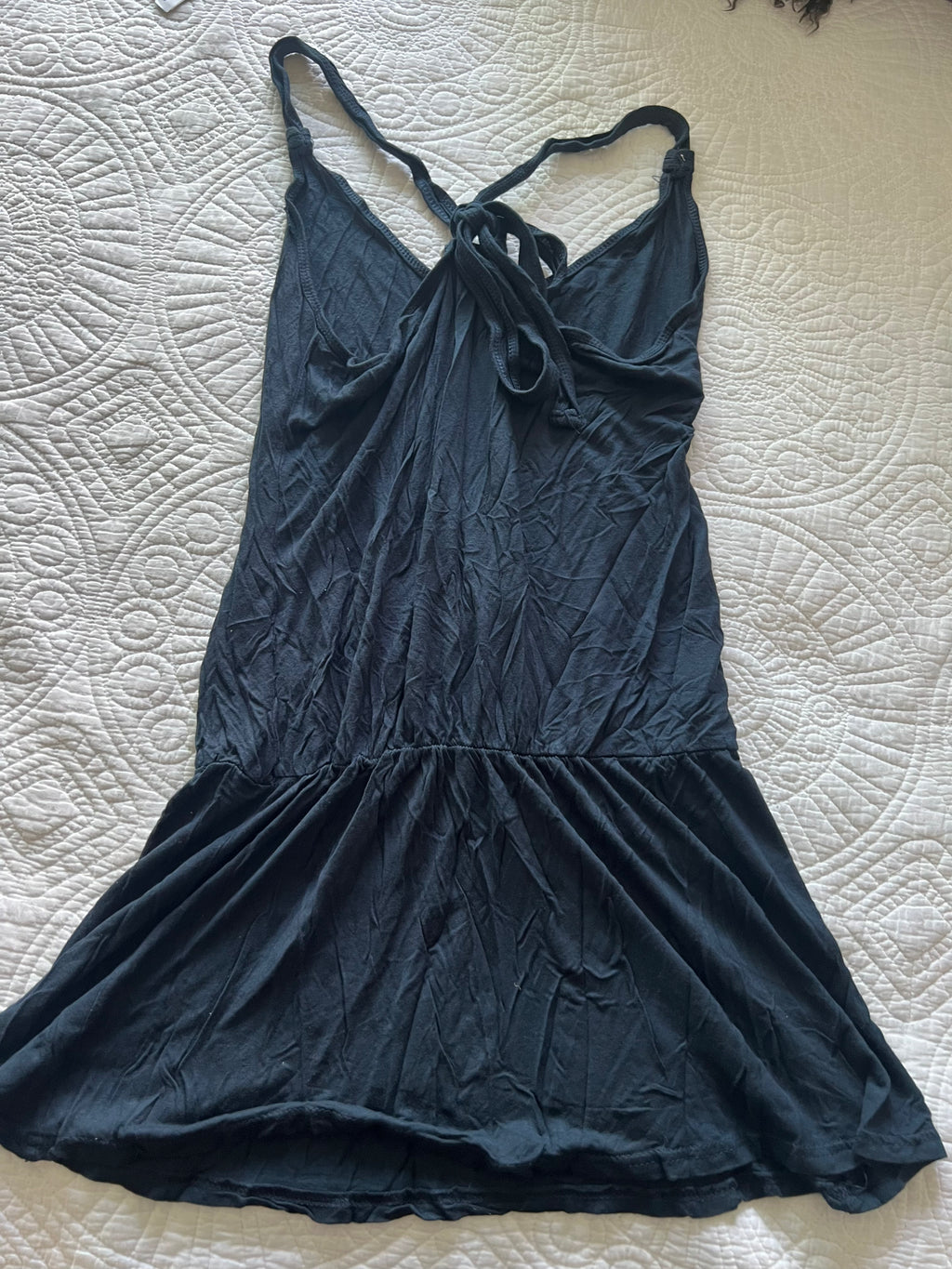 Navy graphic mini dress