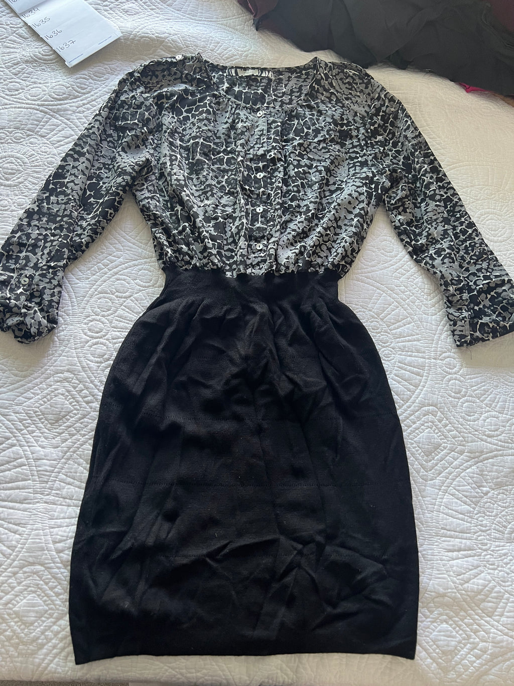 Grey/black midi dress