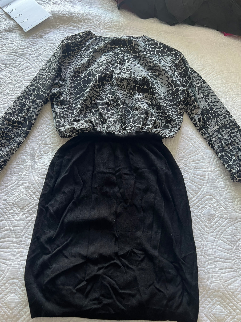 Grey/black midi dress