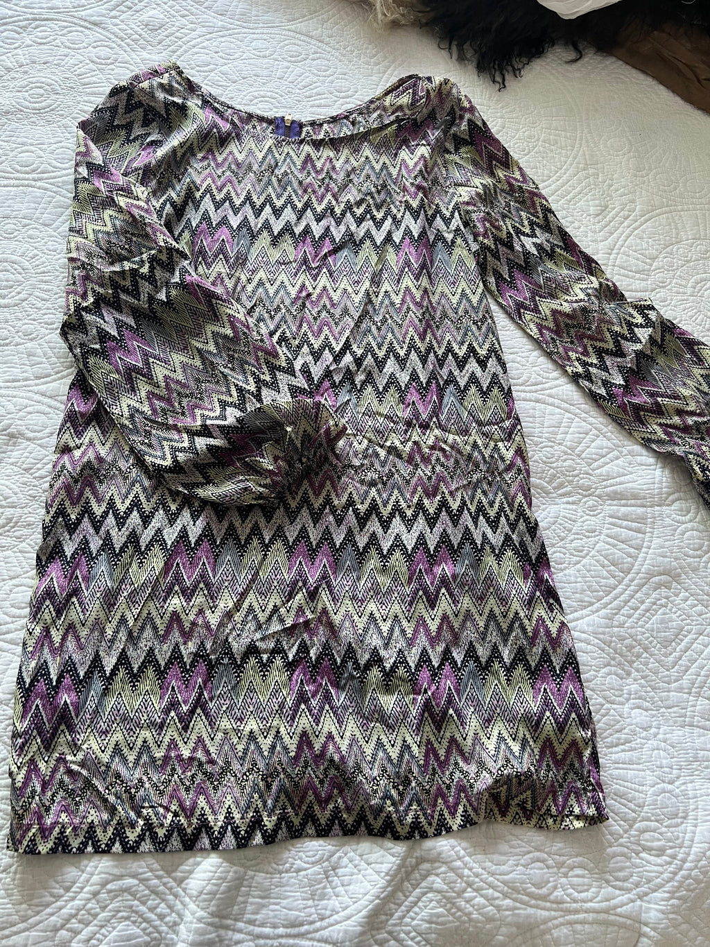 Multi coloured pattern long sleeve top