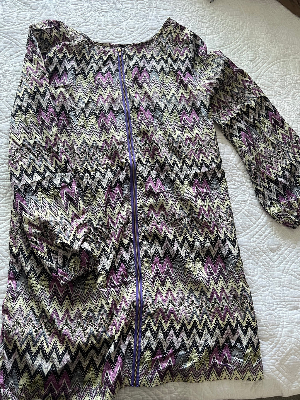Multi coloured pattern long sleeve top