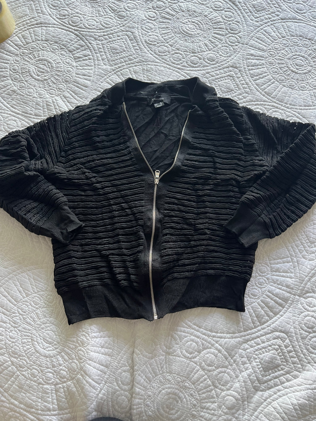 Black knitted zip up jumper