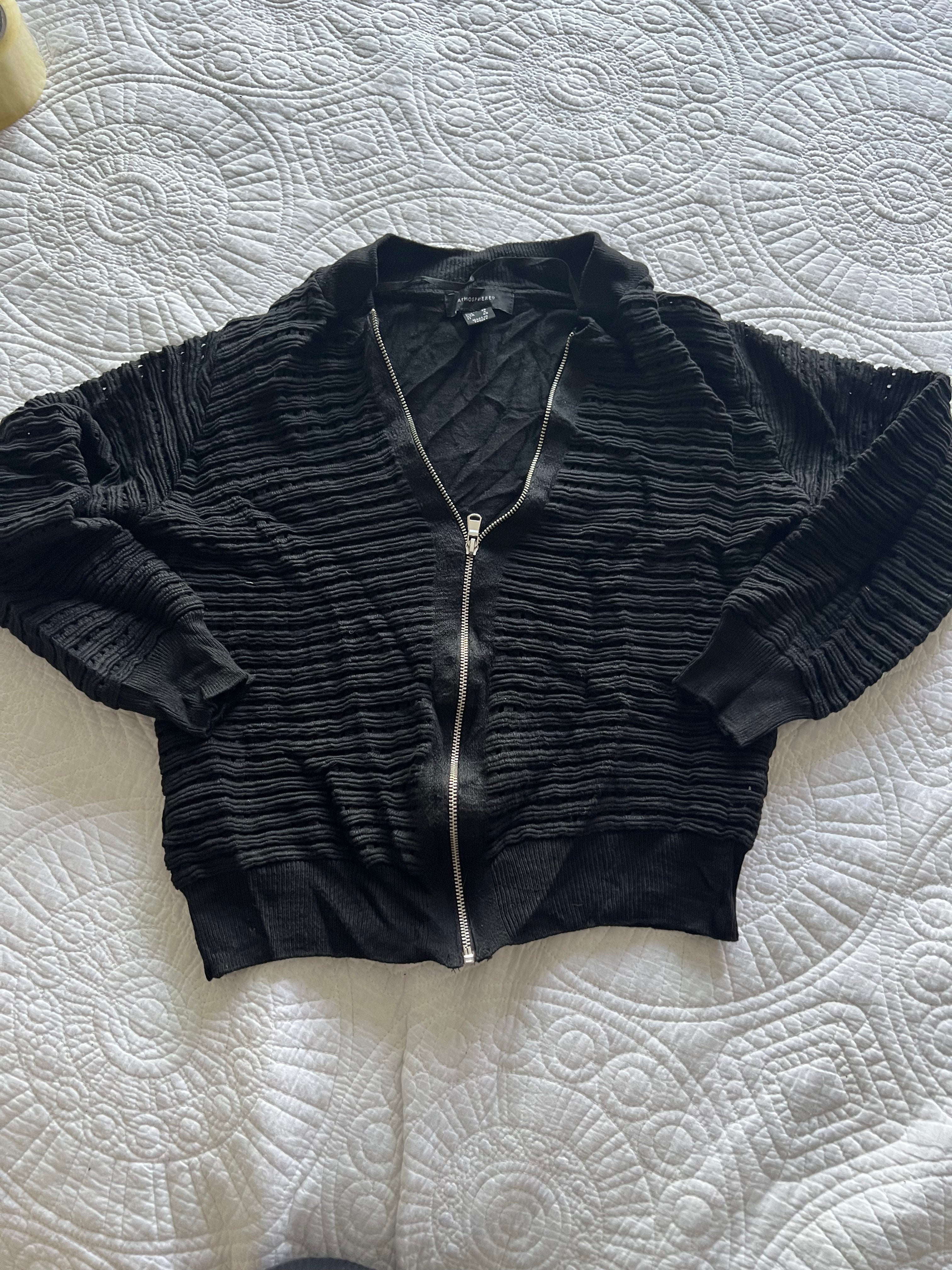 Black knitted zip up jumper