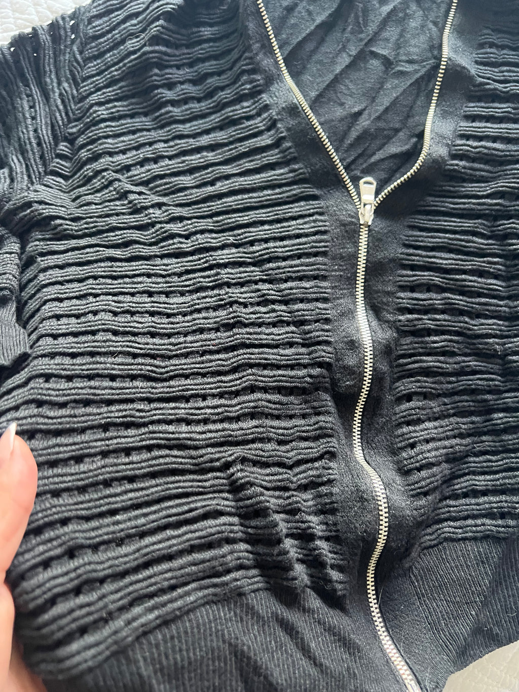 Black knitted zip up jumper