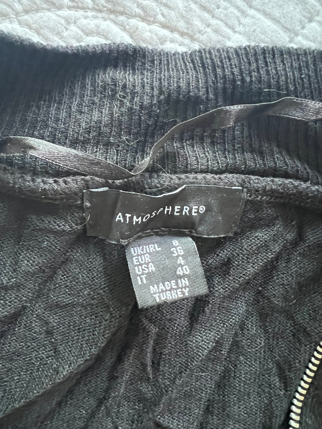 Black knitted zip up jumper