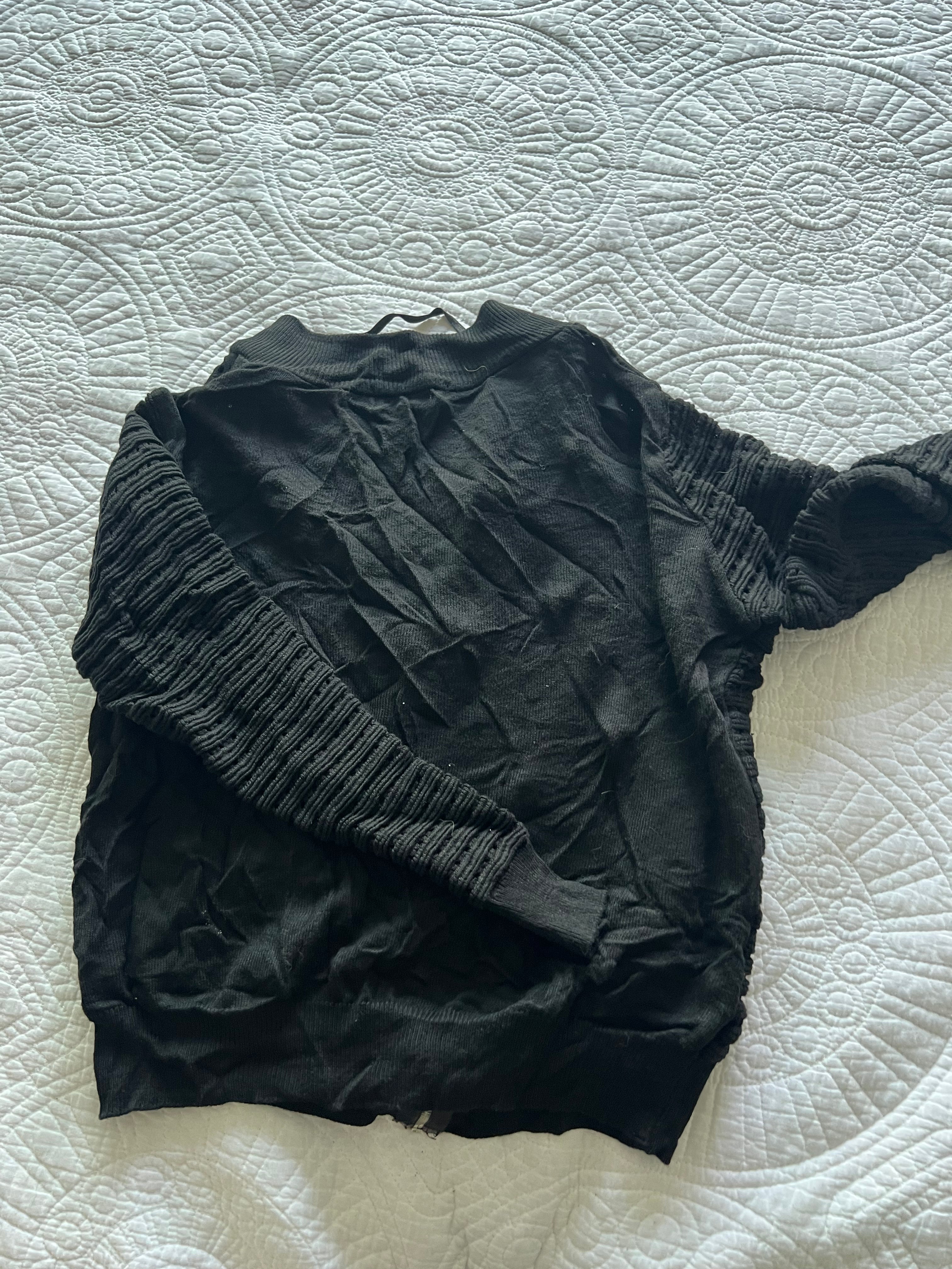Black knitted zip up jumper