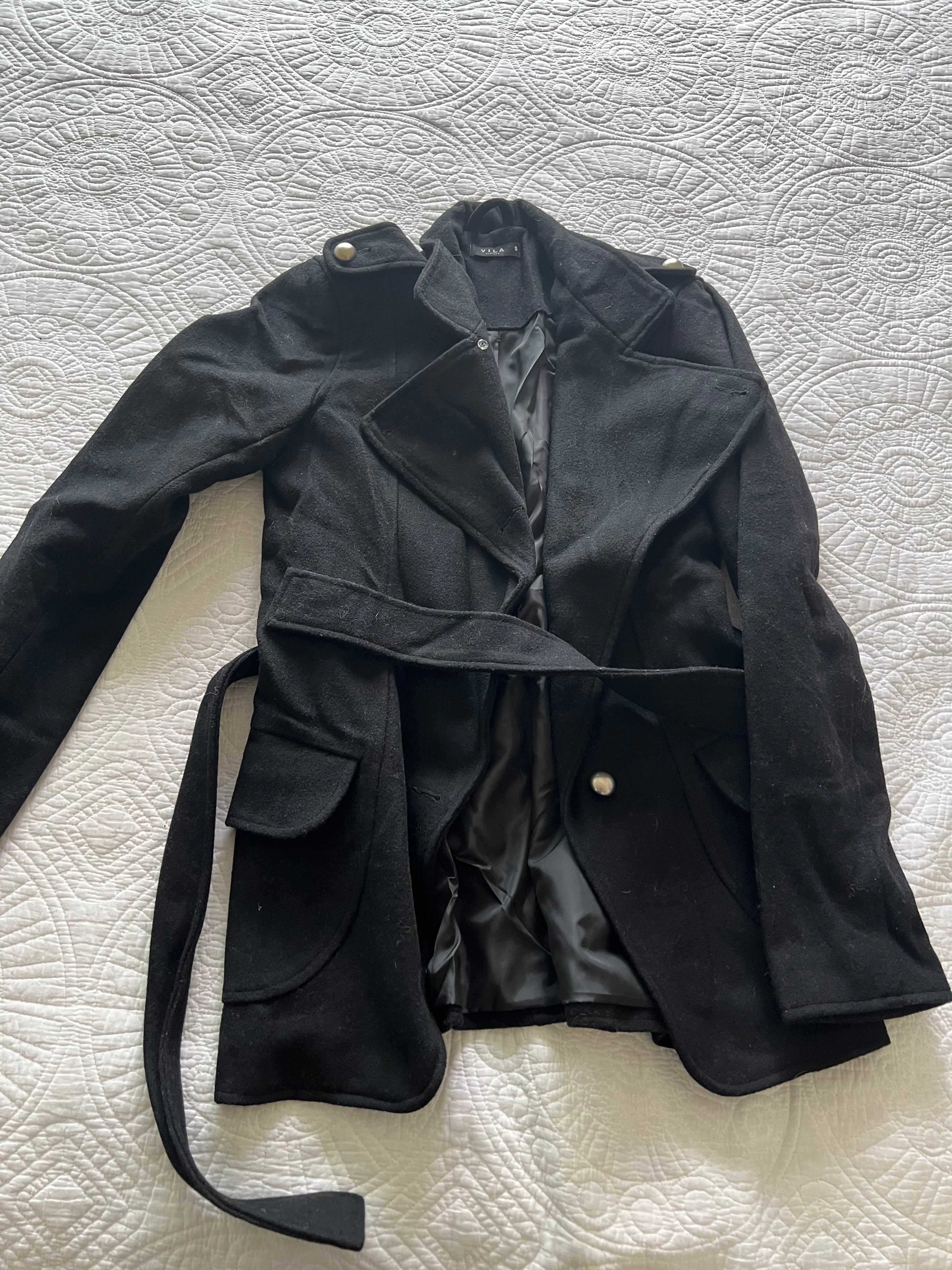 Black midi trench coat