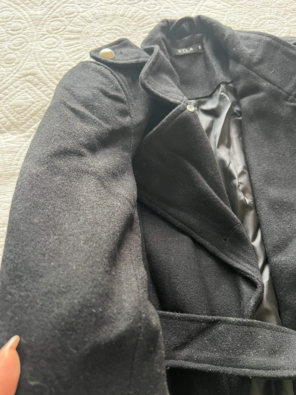Black midi trench coat