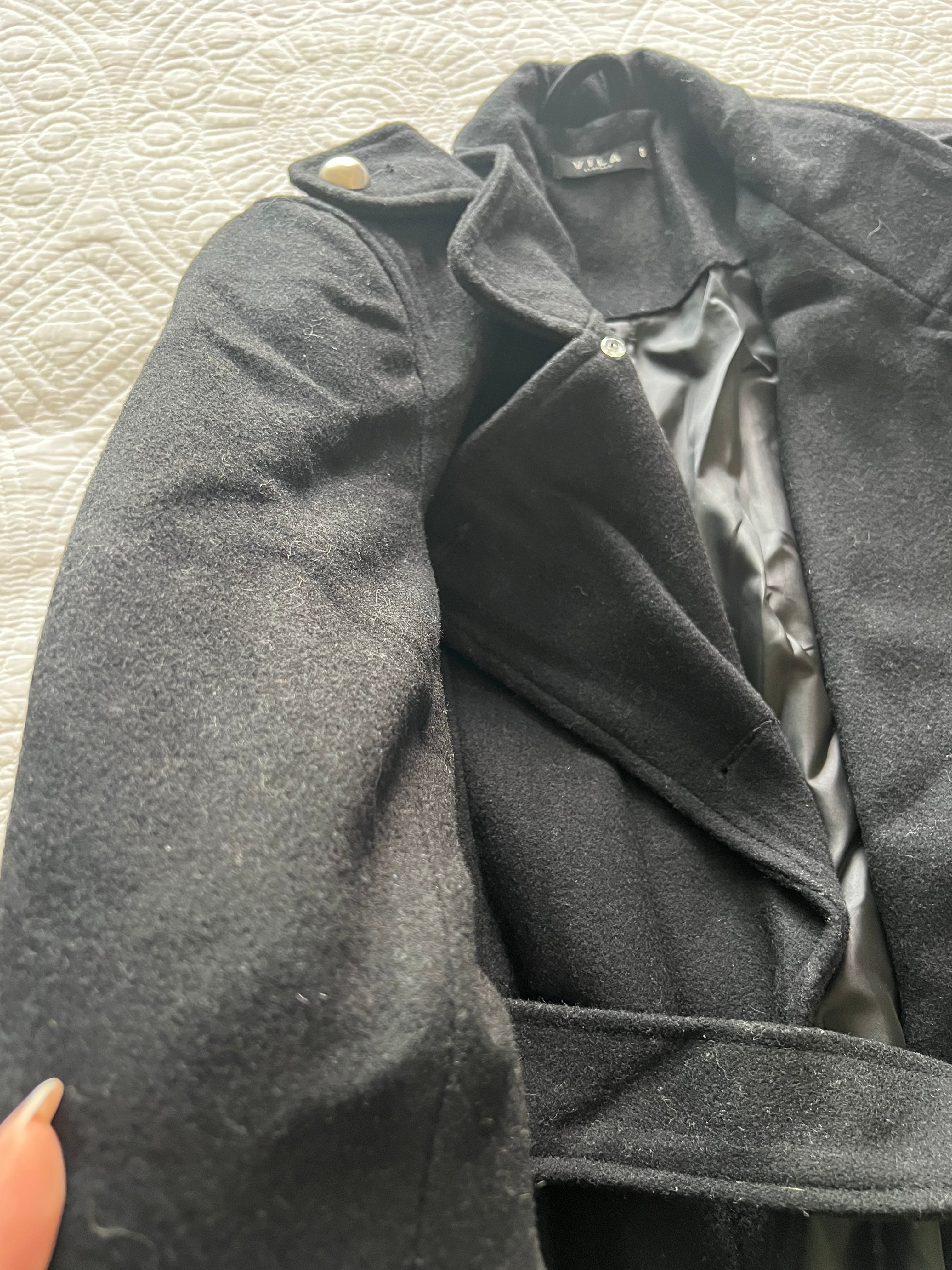 Black midi trench coat