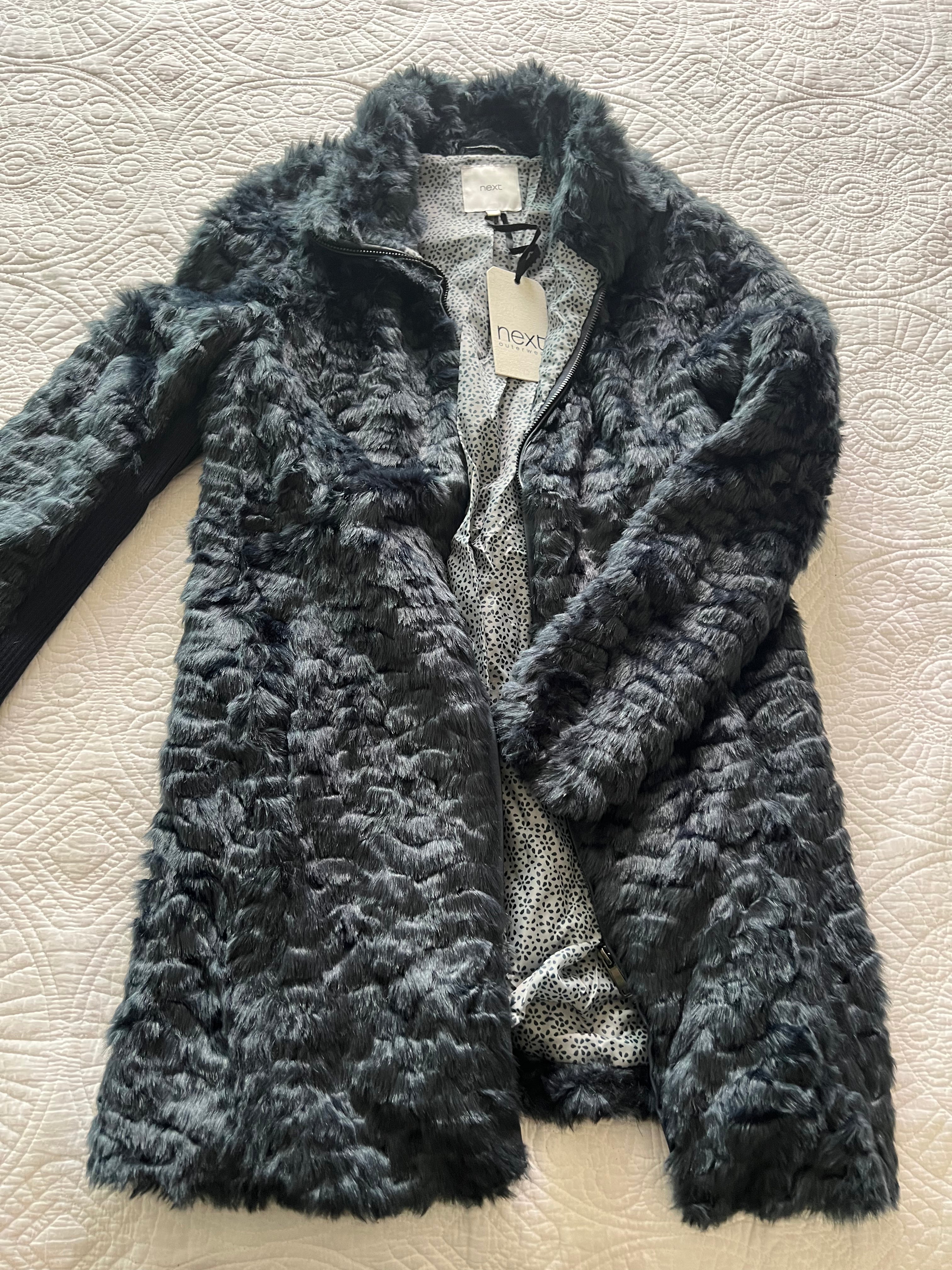 Black faux fur jacket