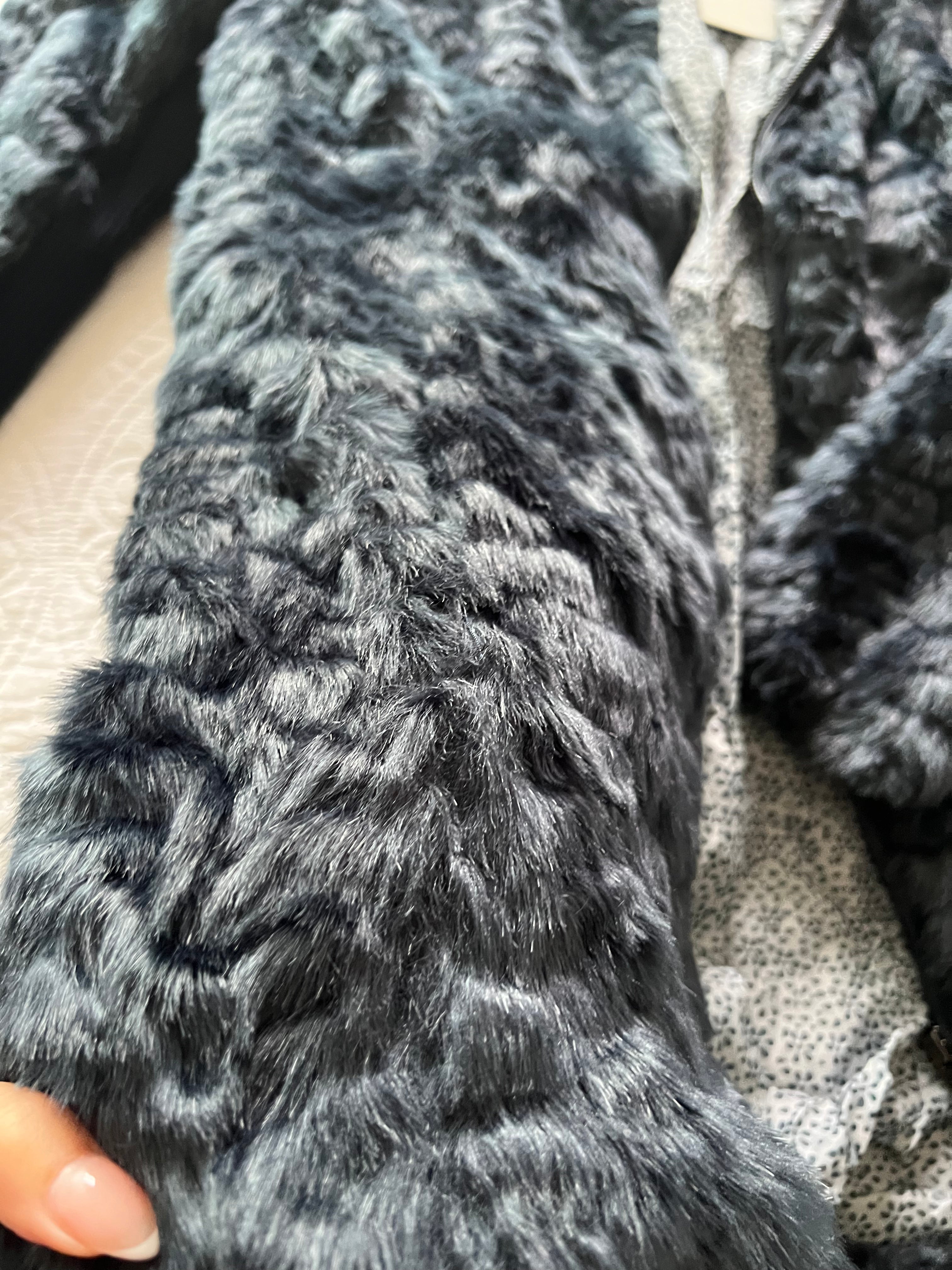 Black faux fur jacket