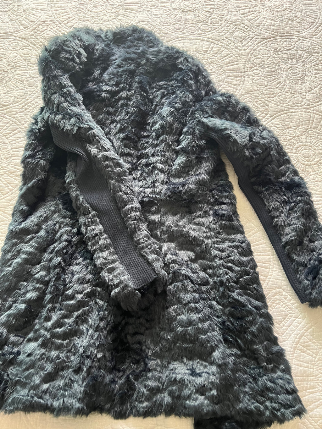 Black faux fur jacket