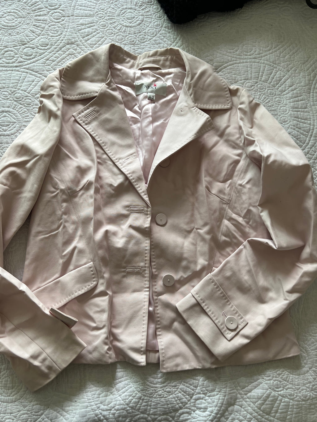 Cream cropped trench jacket