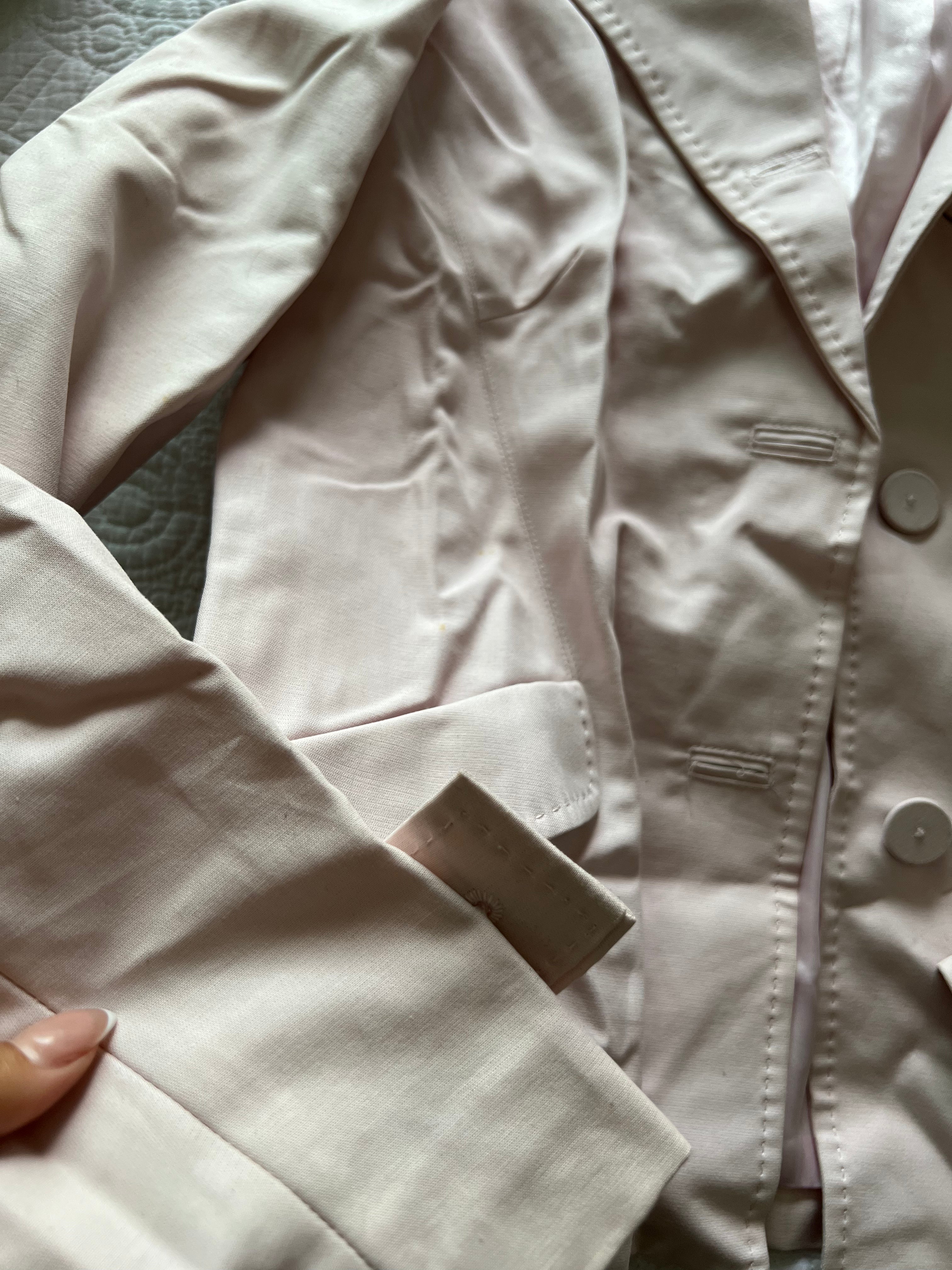 Cream cropped trench jacket