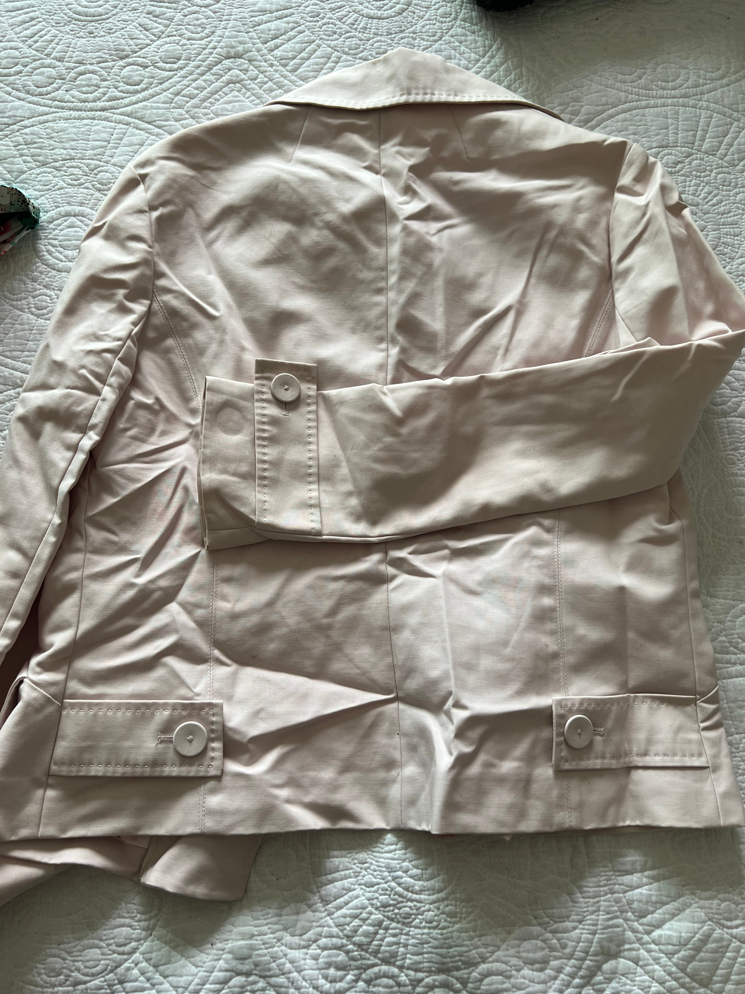 Cream cropped trench jacket