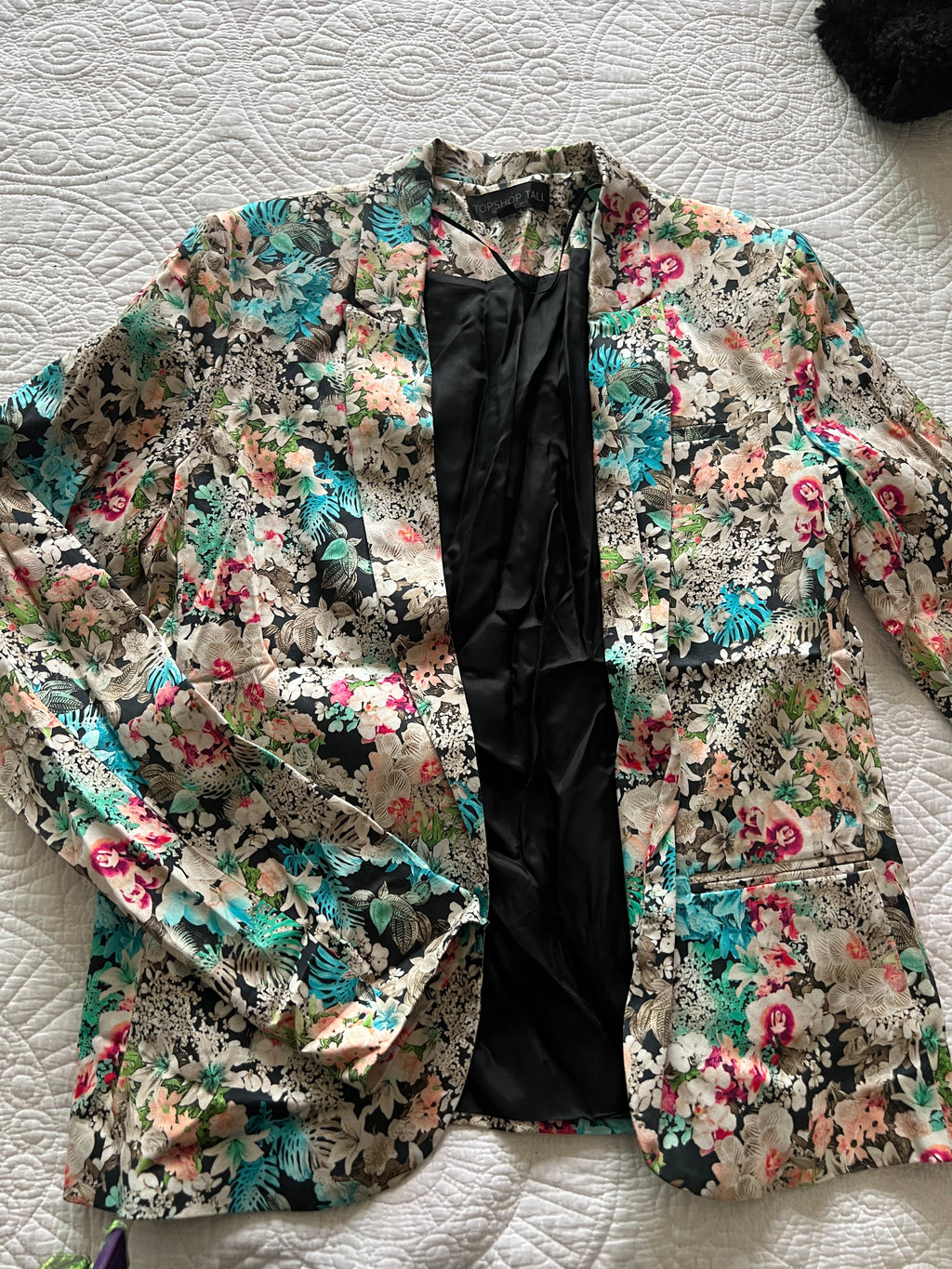 Flower print tall blazer