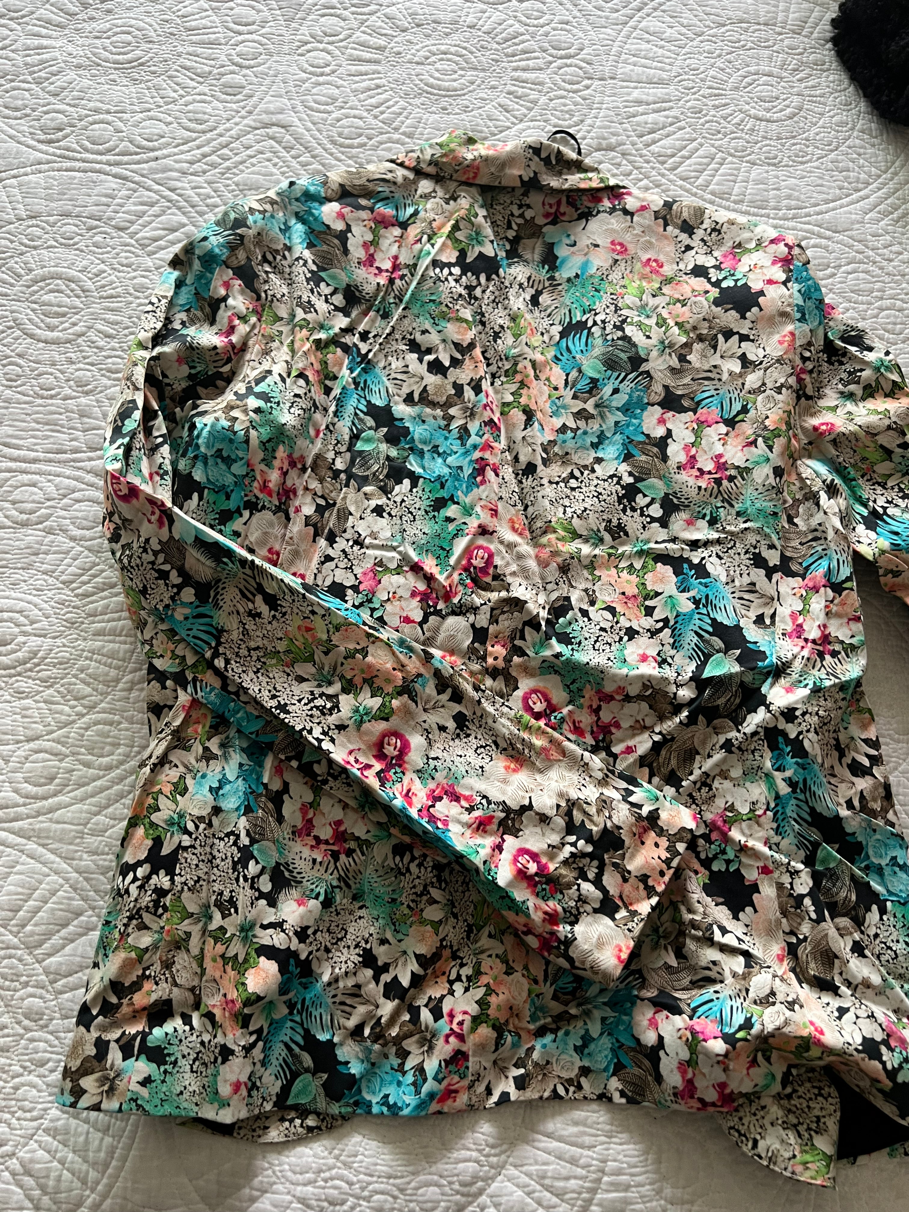 Flower print tall blazer