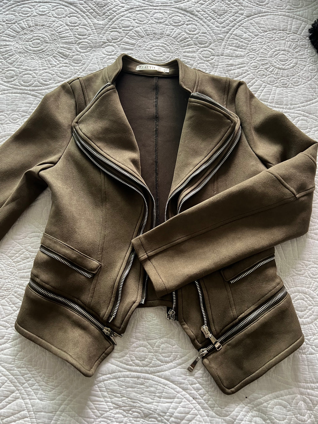 Dark green zip up jacket