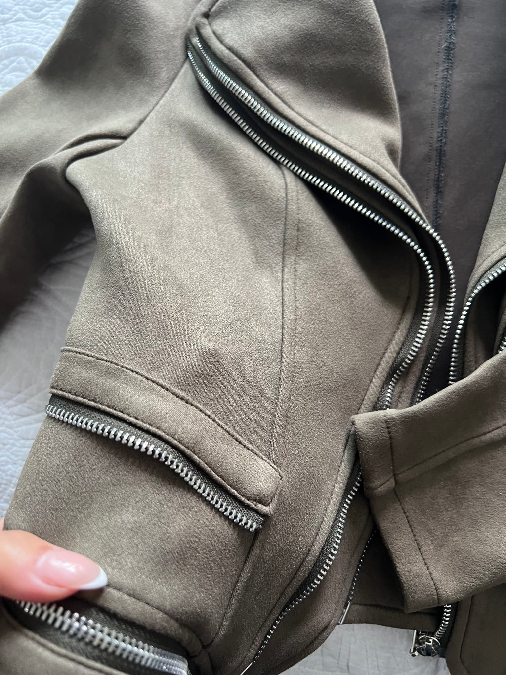 Dark green zip up jacket