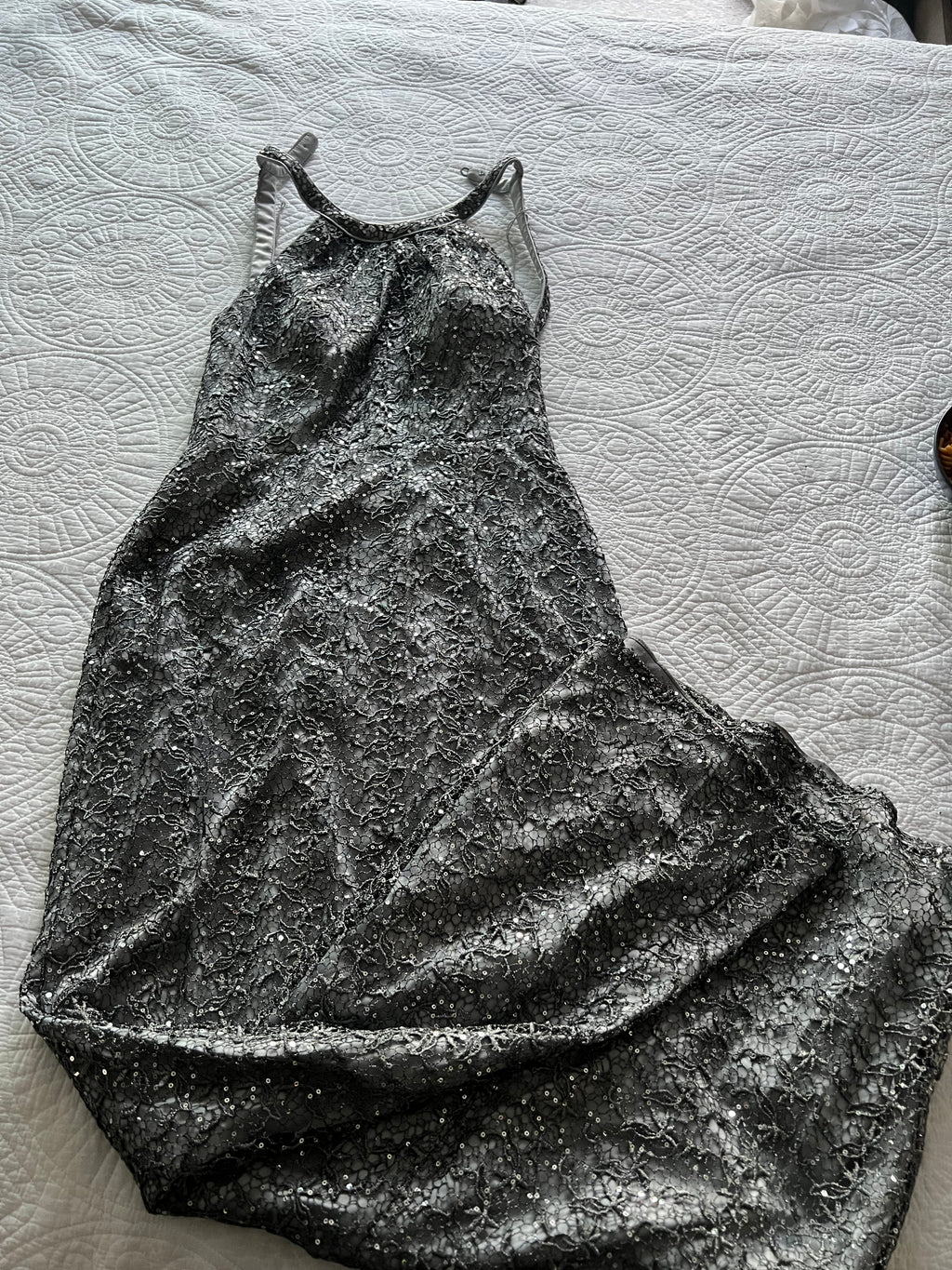 Adrianna Papell Collection grey maxi dress