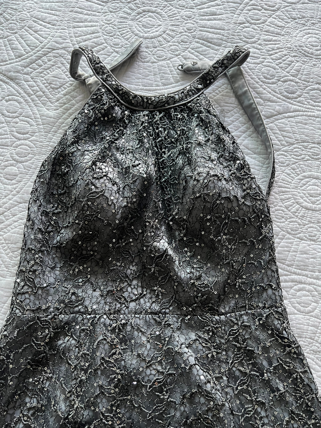 Adrianna Papell Collection grey maxi dress