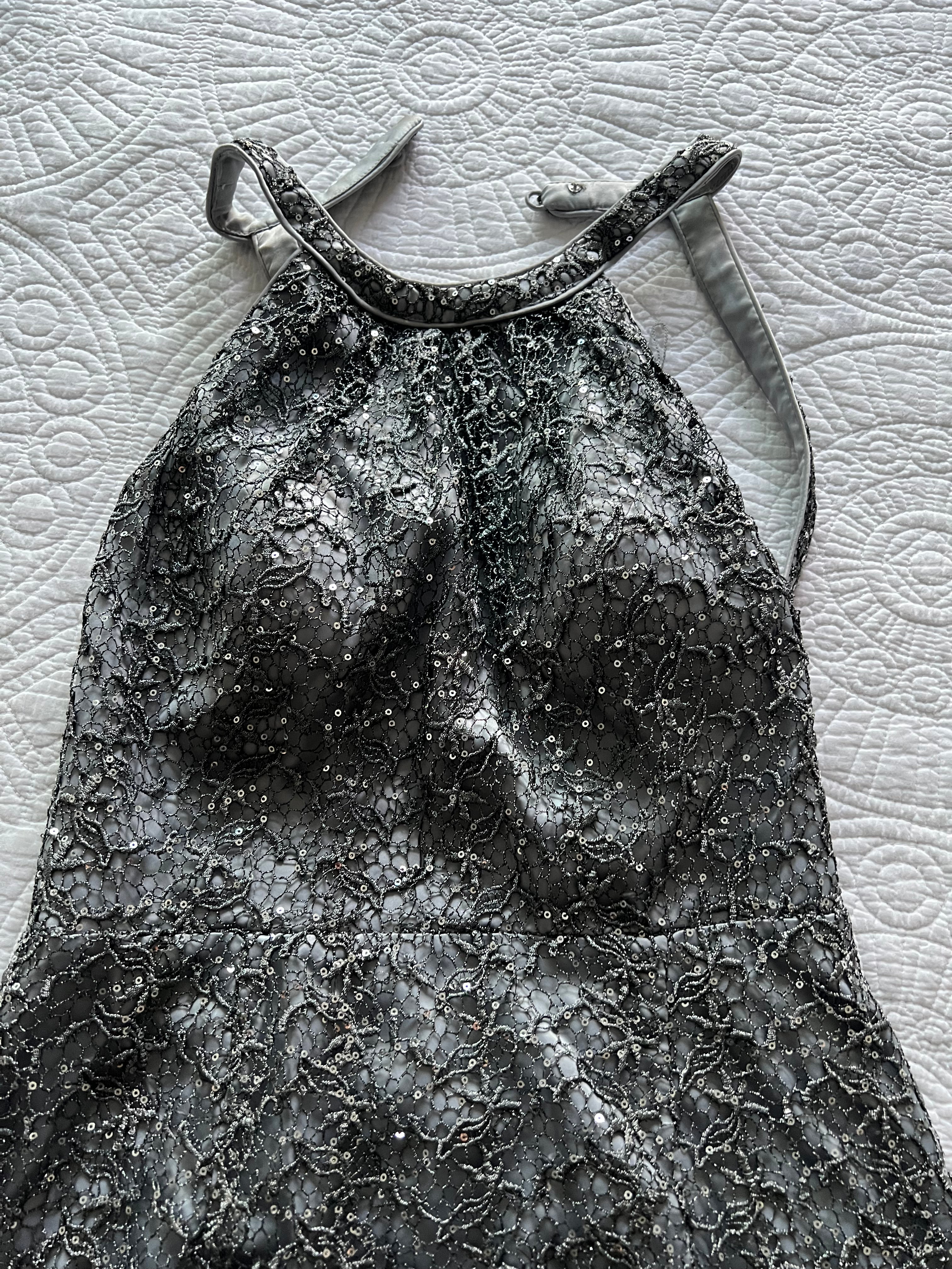Adrianna Papell Collection grey maxi dress