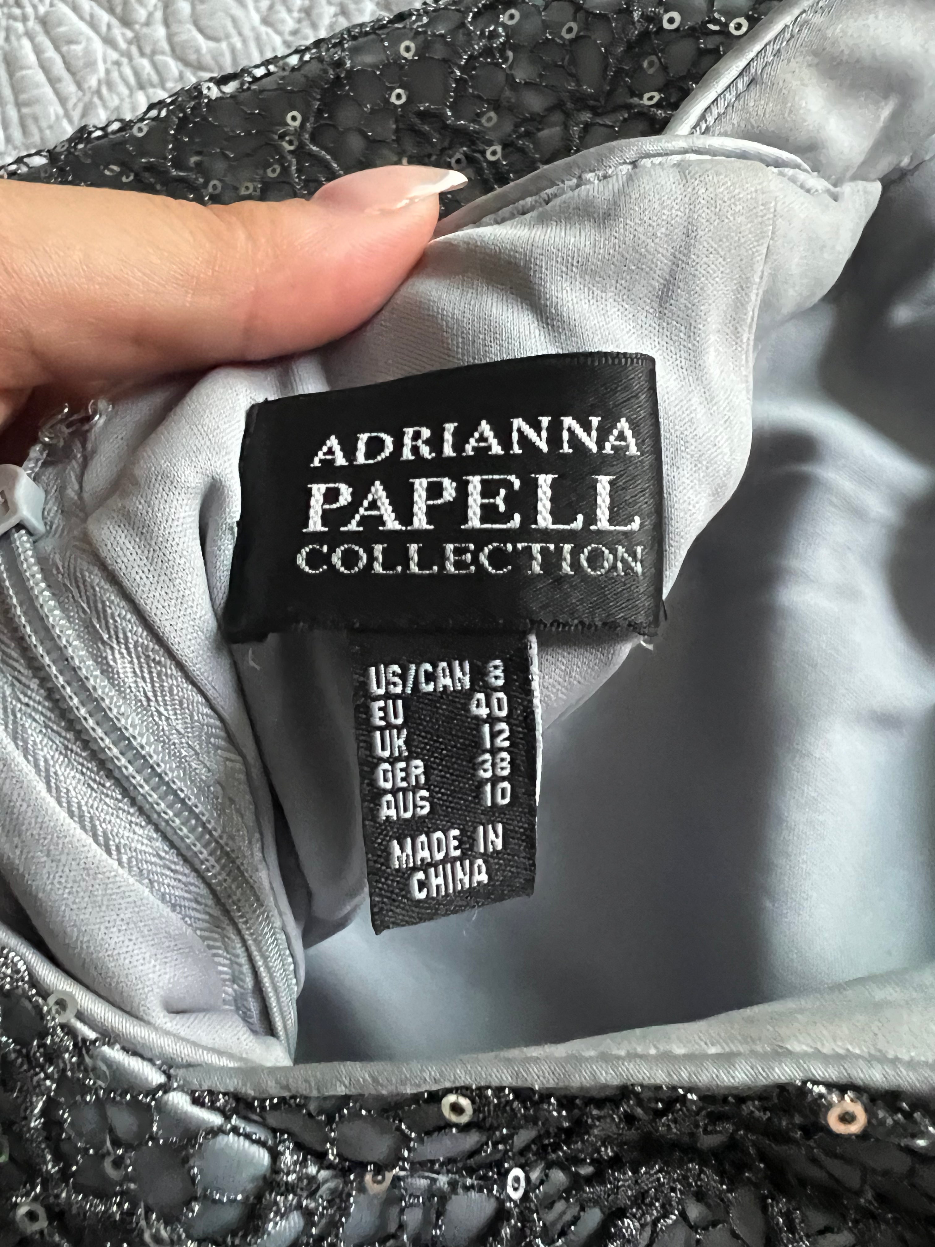 Adrianna Papell Collection grey maxi dress
