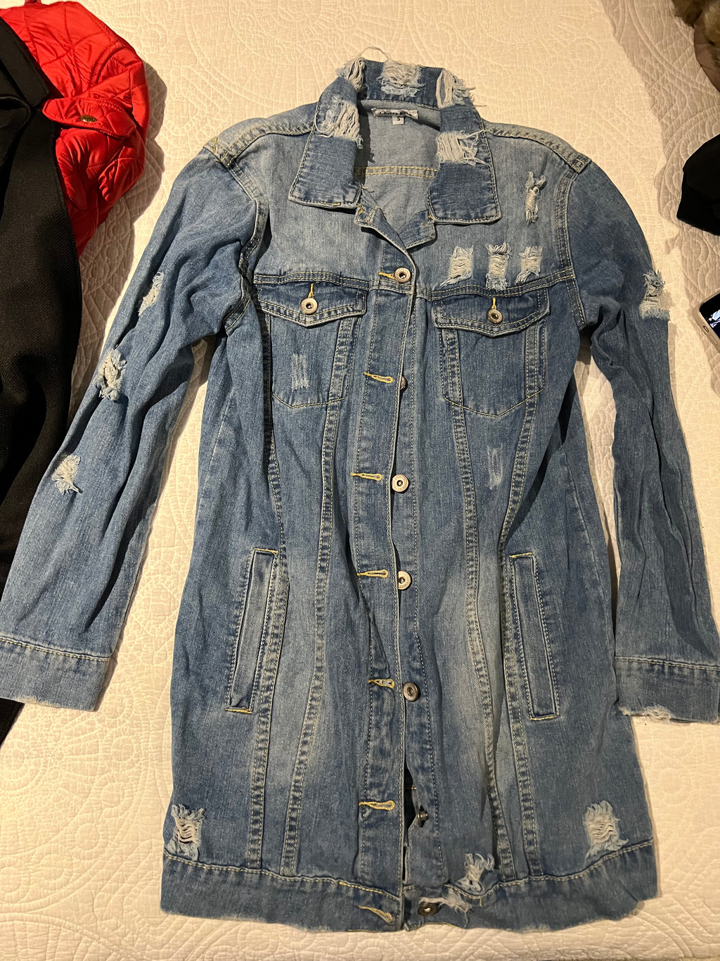 Long denim jacket