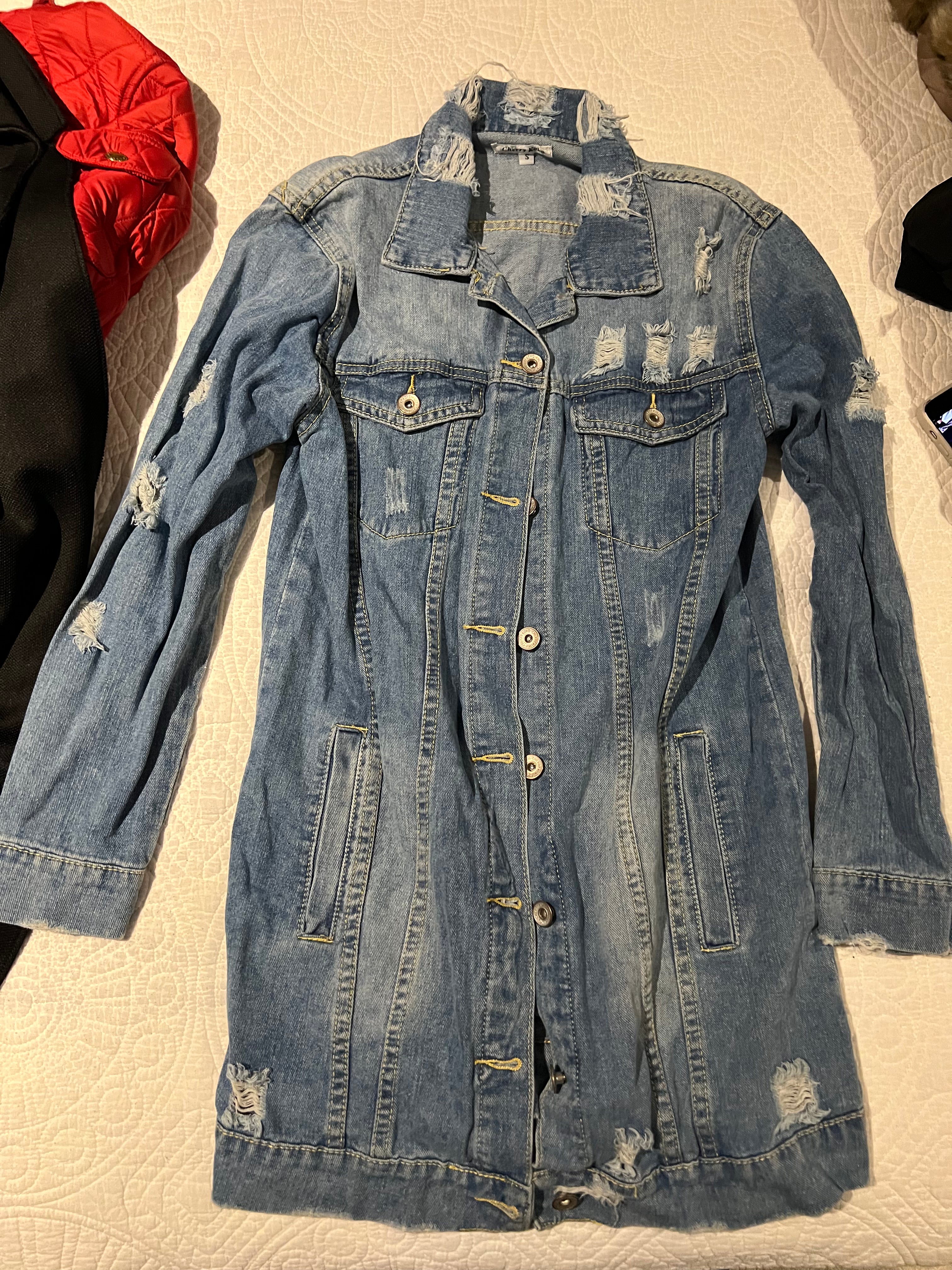 Long denim jacket