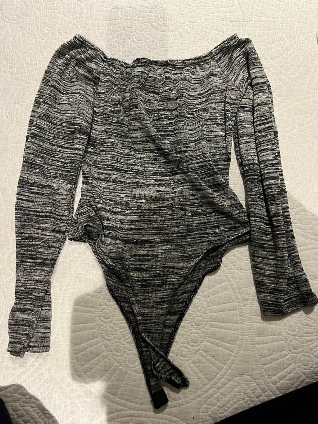 Grey, off shoulder bodysuit