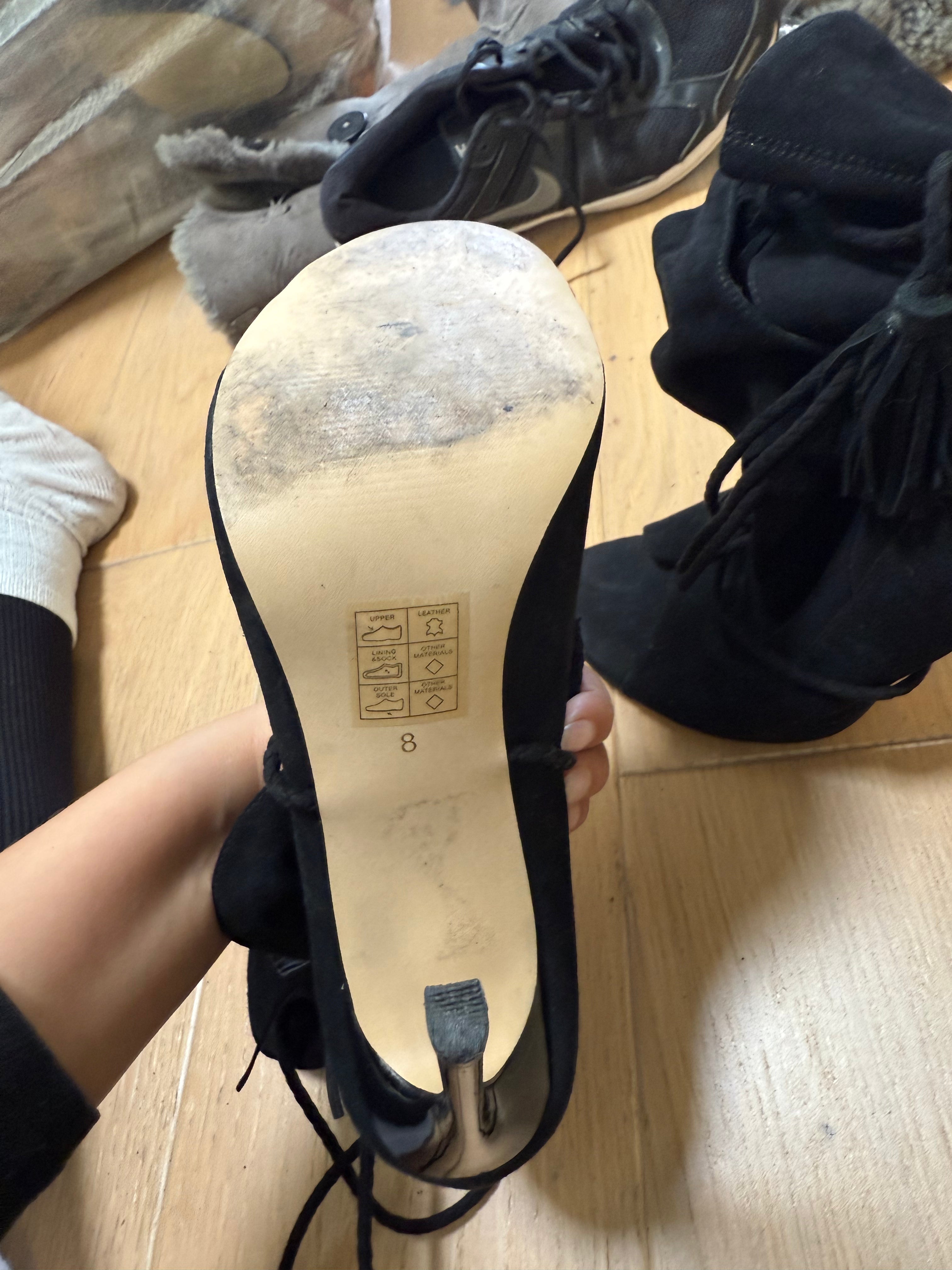 Black suedette heels / Open toe