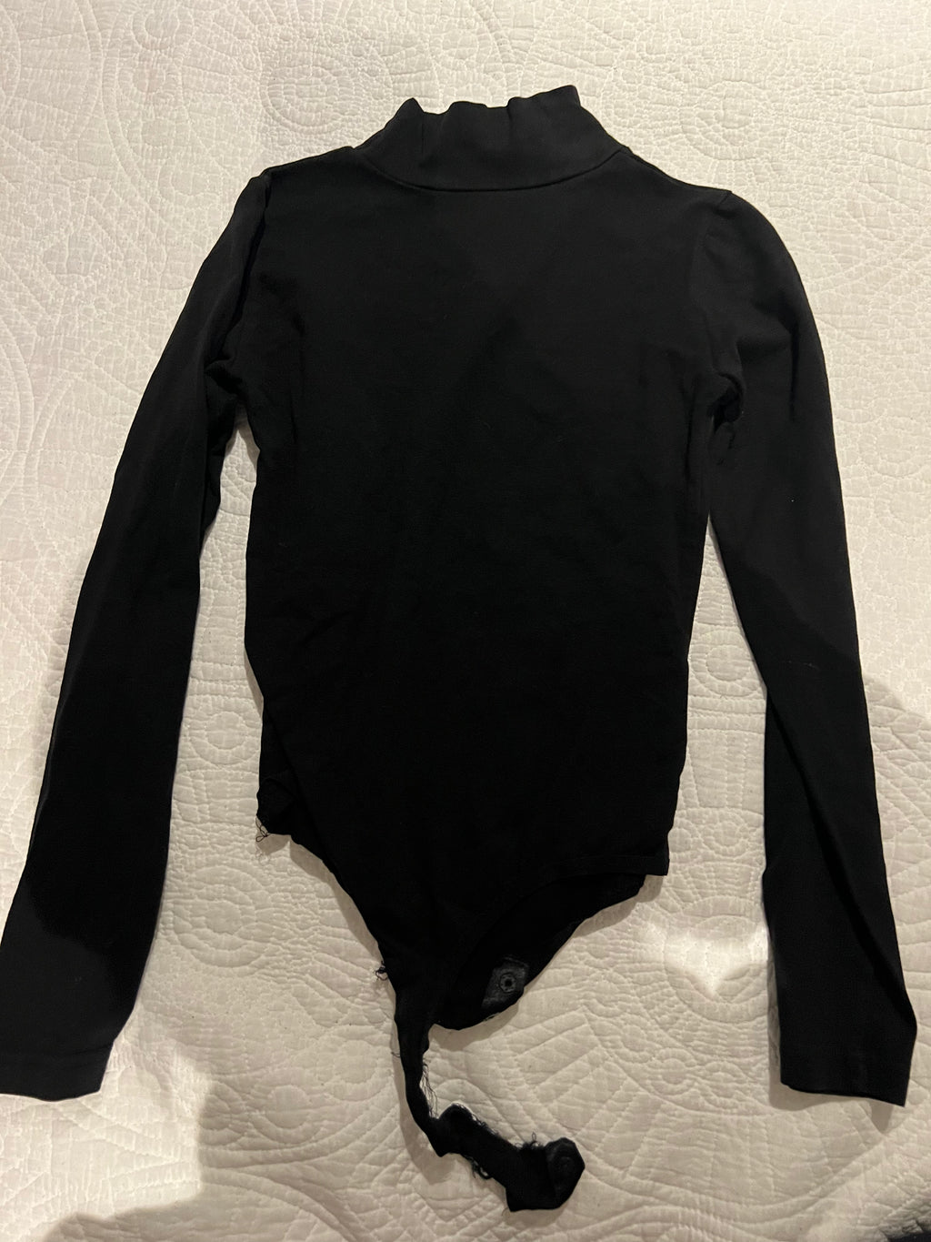Black turtle neck thong bodysuit