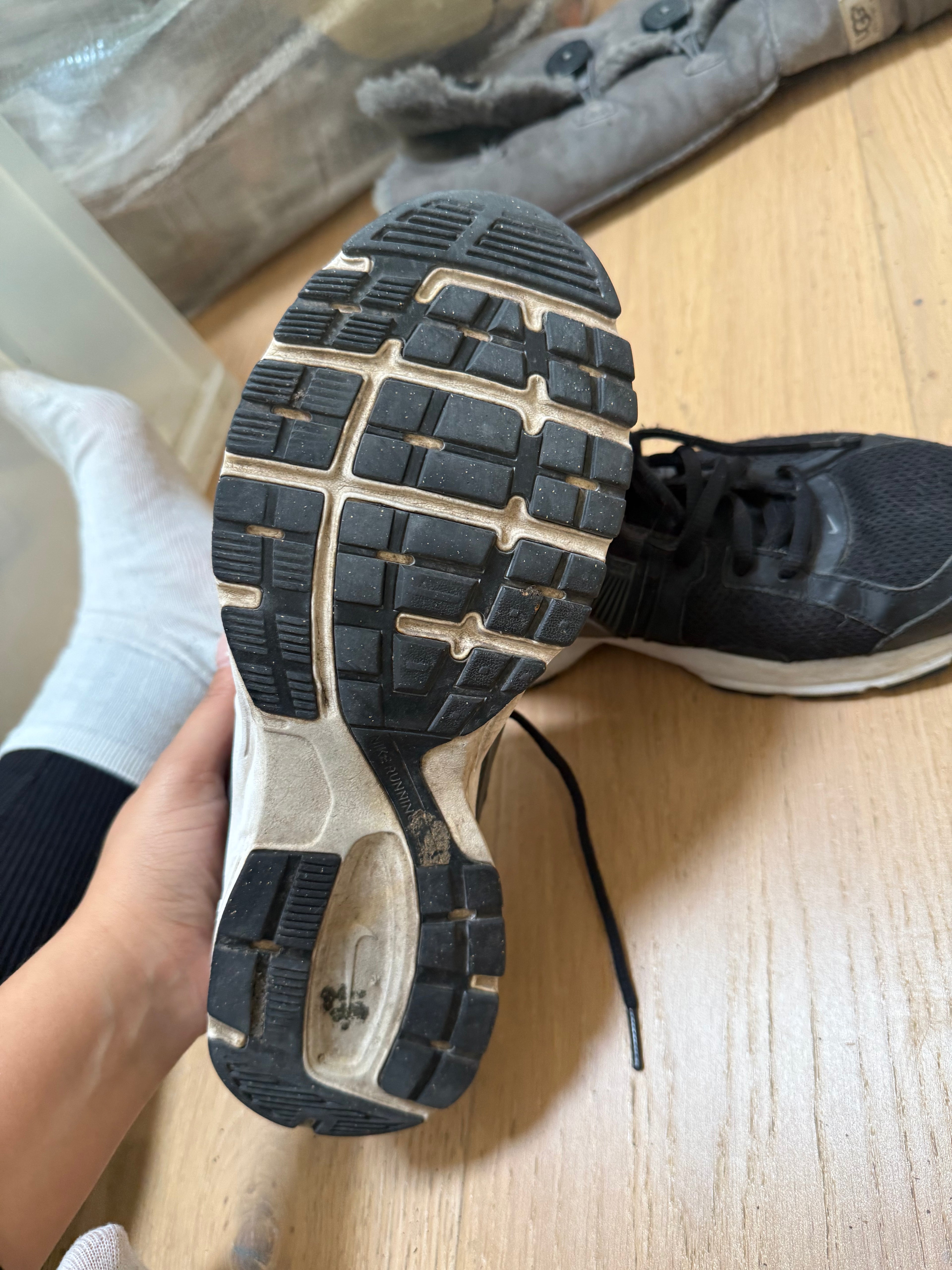 Black Nike trainers