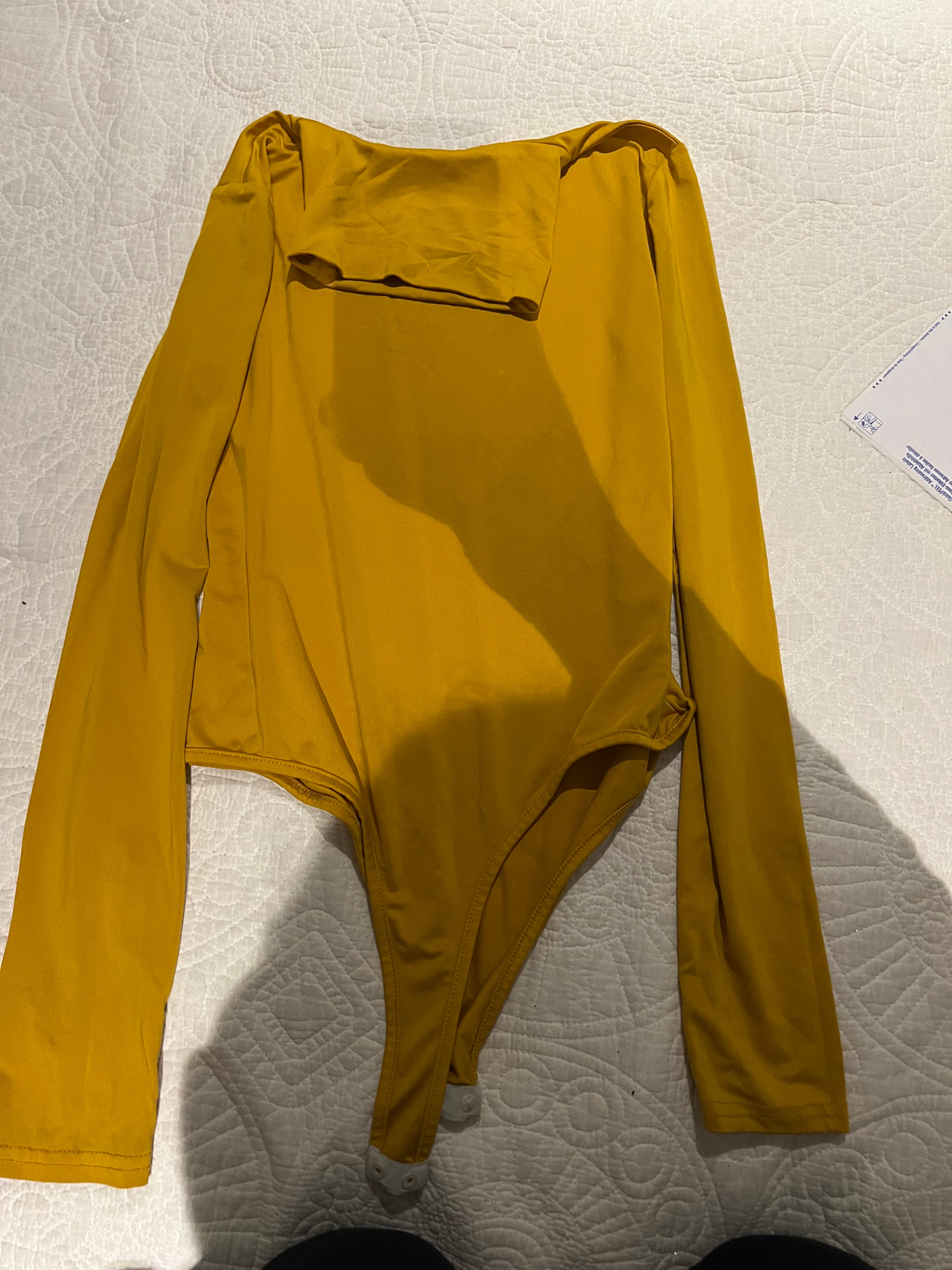 Mustard yellow turtle neck bodysuit