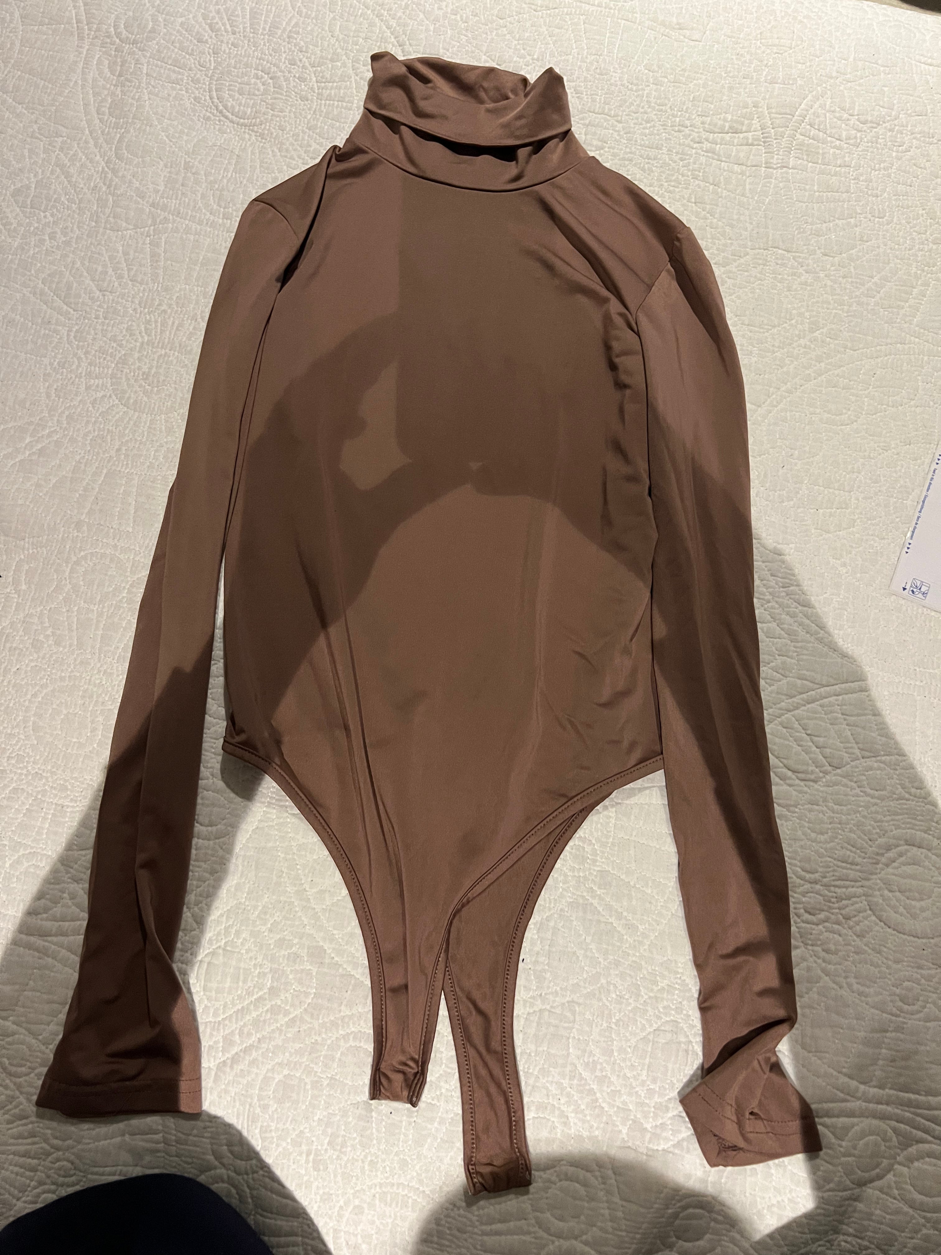 Brown turtle neck bodysuit